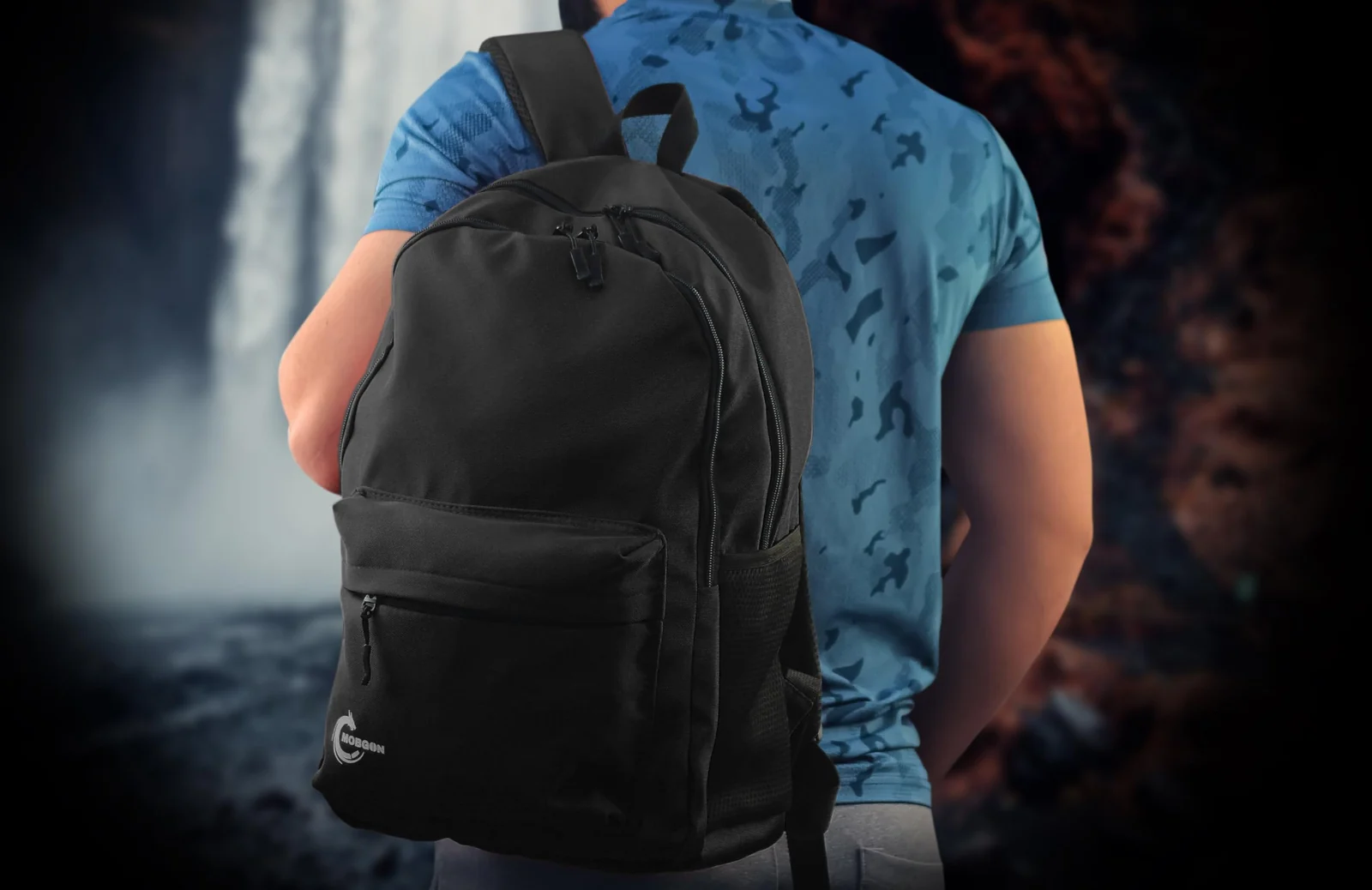 Mobigon Backpack for Student, School Bag, Large Capacity Backpack, Aesthetic Bookbag, Fashion Simple Casual Daypacks for Men Women, For School Shopping Travel Sports Vacation - Black