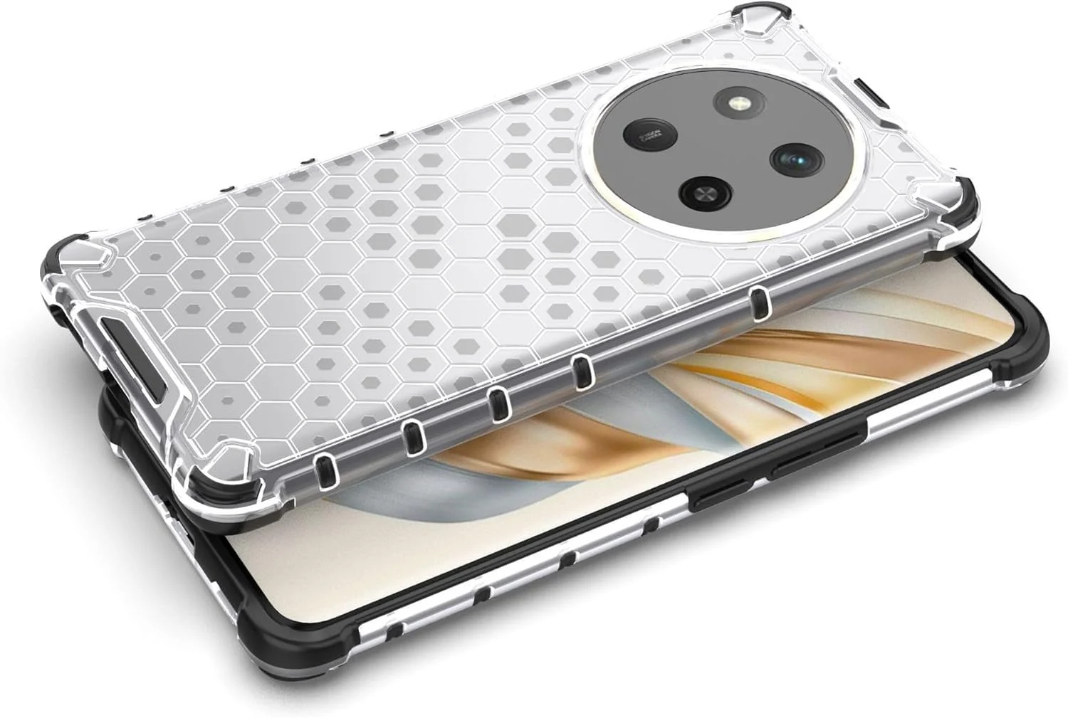 DL3 Mobilak Honeycomb Protective Case for Honor X9C, Shock-absorbing protection, Transparent design, Slim, lightweight profile - Clear