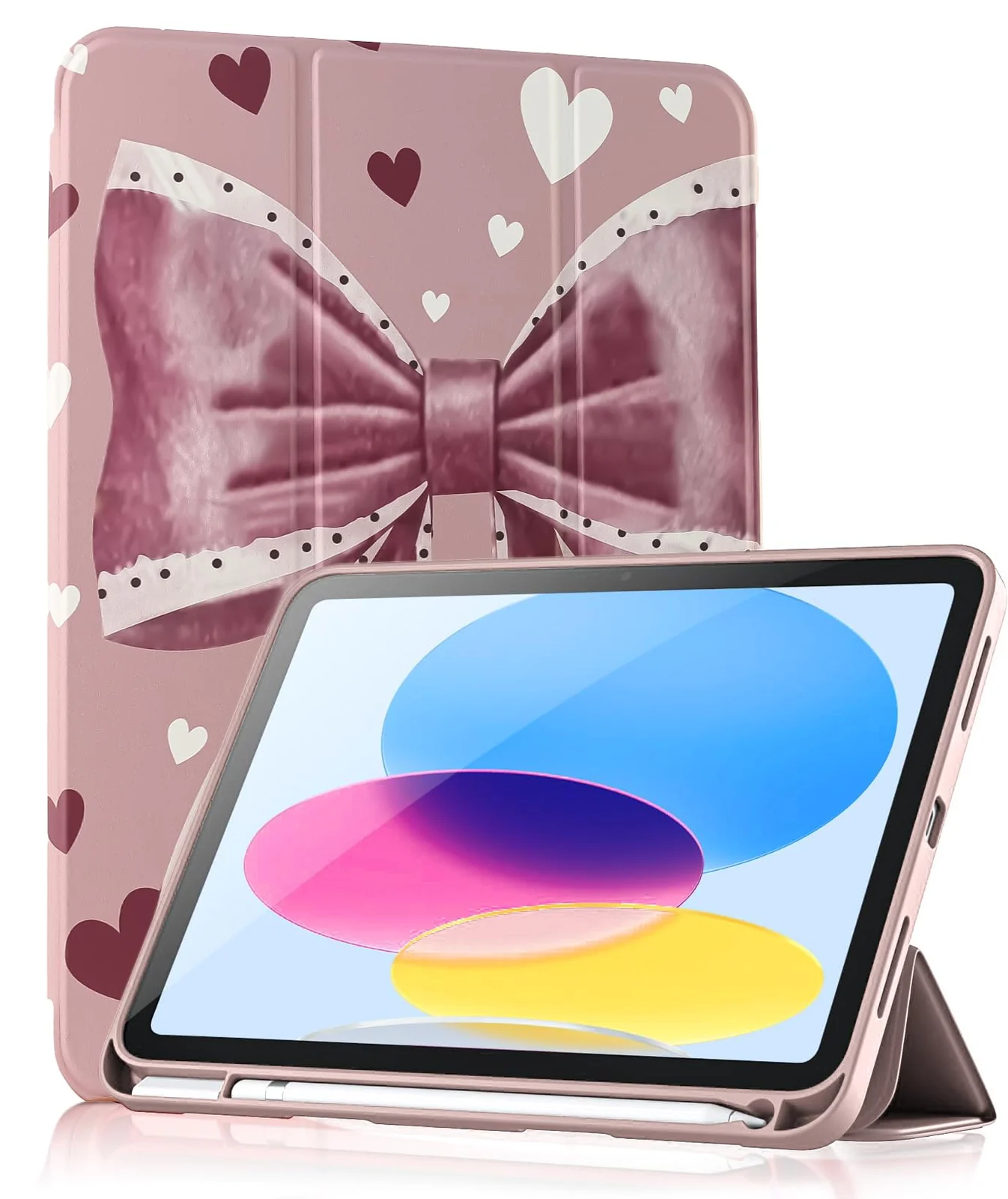 DL3 Mobilak Holder Compatible with iPad (A16) 11th Generation 11 Inch 2025/10th Generation 10.9 Inch 2022 with Pencil, Compatible with iPad 10 Flexible TPU Back Shell Smart Trifold Stand - Style 1