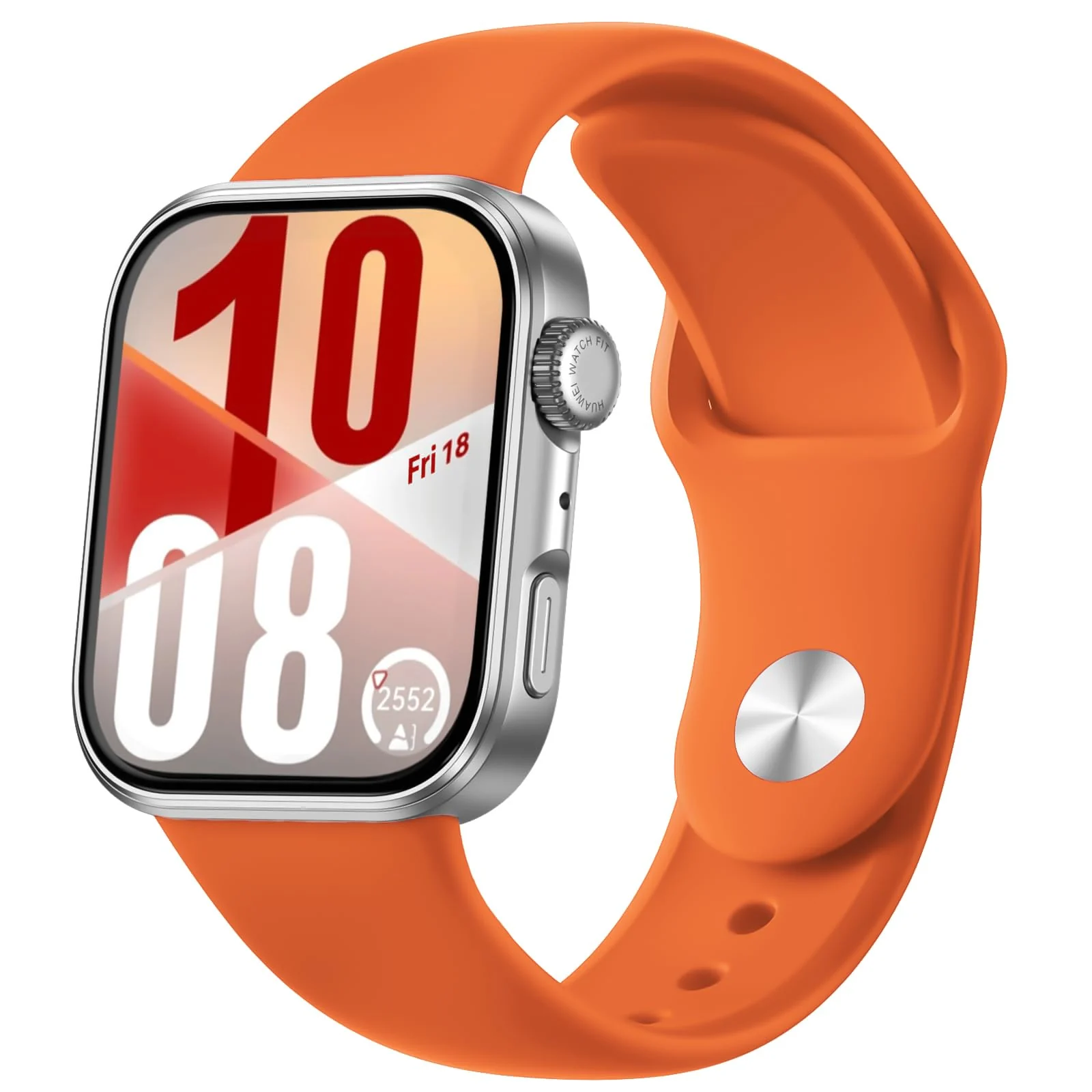 DL3 Mobilak Silicone Strap Compatible with Huawei Watch Fit 3 Strap for Men Women Breathable Soft Replacement Strap Adjustable Waterproof Sports Straps - Orange