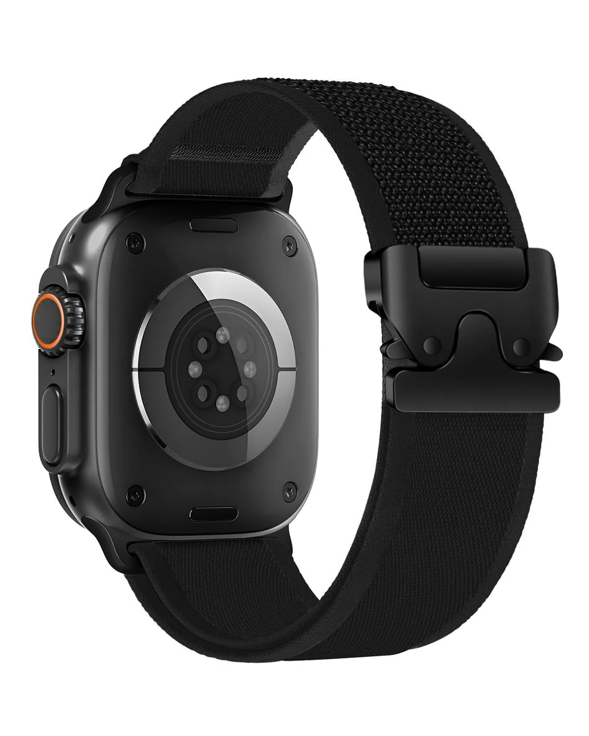 DL3 Mobilak Stretchy Nylon Strap for Apple Watch Ultra 3 2 1 Strap 49mm 46mm 45mm 44mm 42mm iWatch Straps for Men Women, Parachute Clasp Elastic Sport Band for Apple Watch Series 11 10 9 8 7 6 5 4 3 SE/2 - Trail Black