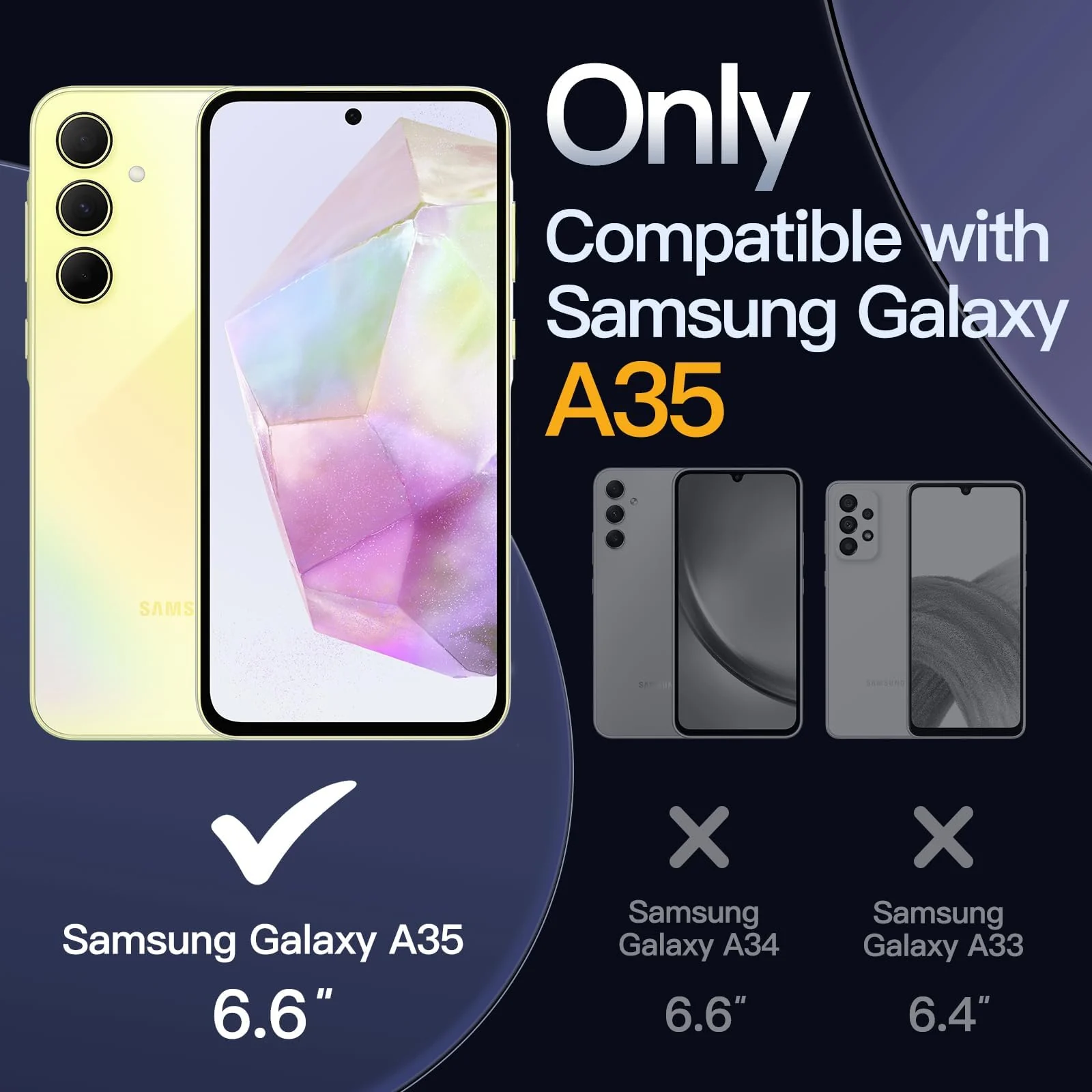 DL3 Mobilak Clear Protective Case for Samsung Galaxy A35 5G - Black