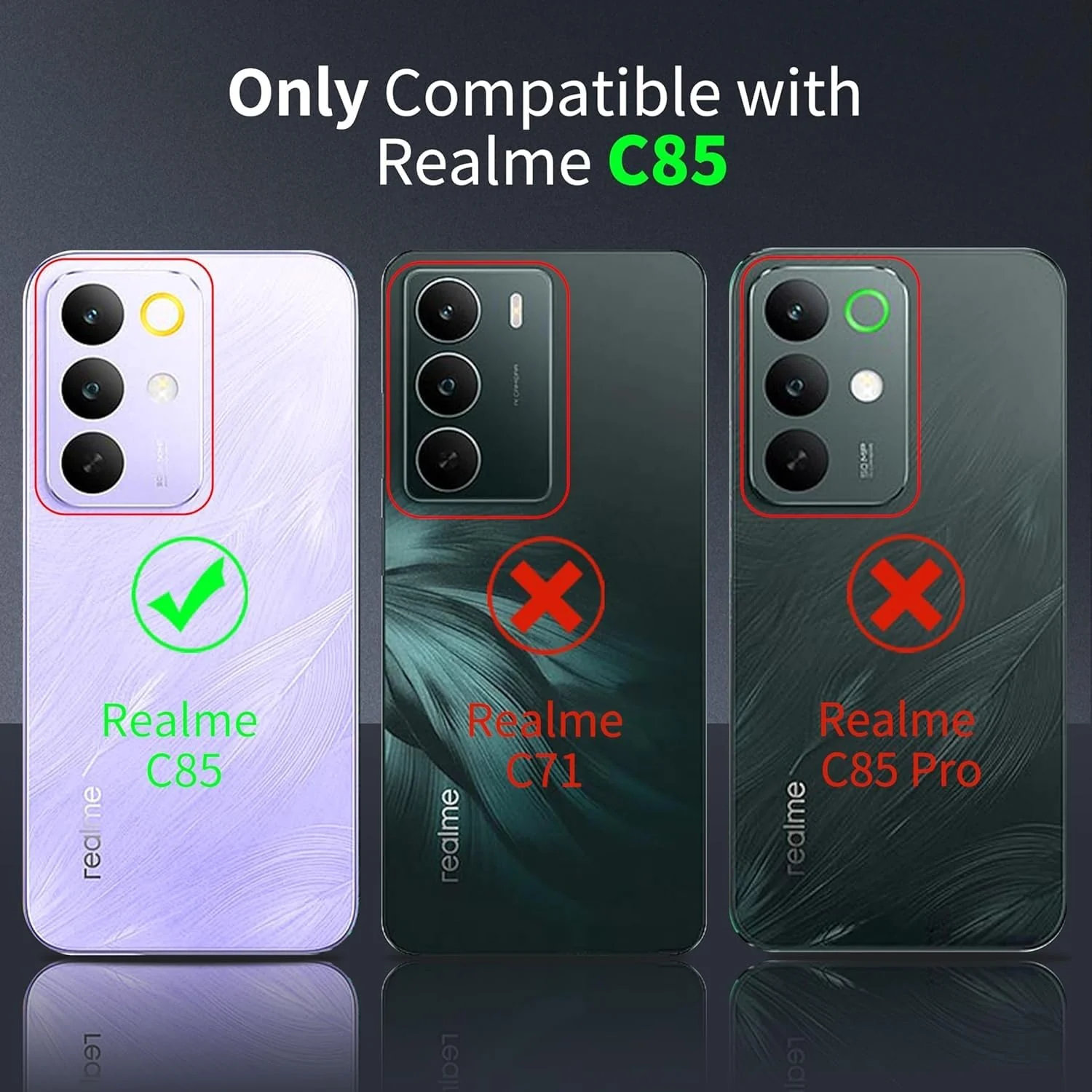 DL3 Mobilak Case Compatible with realme, Cover Silicone Transparent TPU Gorilla Anti-shock Protector Camera Shockproof Corners - Clear (realme C85) - Clear