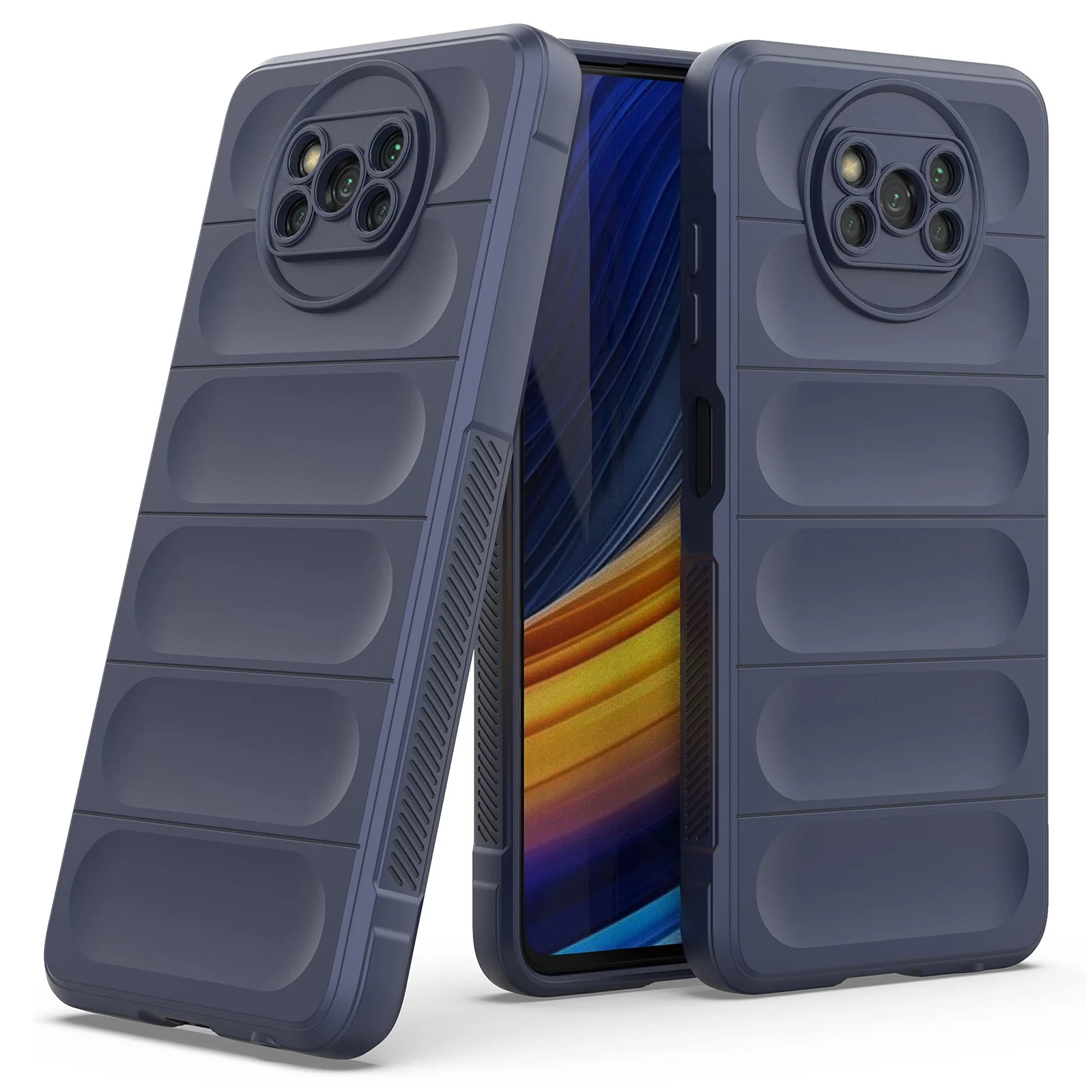 DL3 Mobilak Flexible Silicone and TPU Protective Case with Camera Protection for Xiaomi Poco X3 NFC / Poco X3 / Poco X3 Pro - Blue