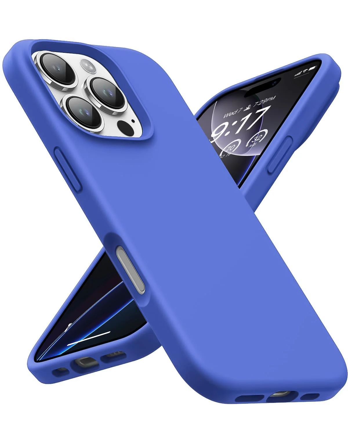 DL3 Mobilak Liquid Silicone Protective Case with Soft Microfiber Lining for iPhone 16 Pro - Light Blue 2