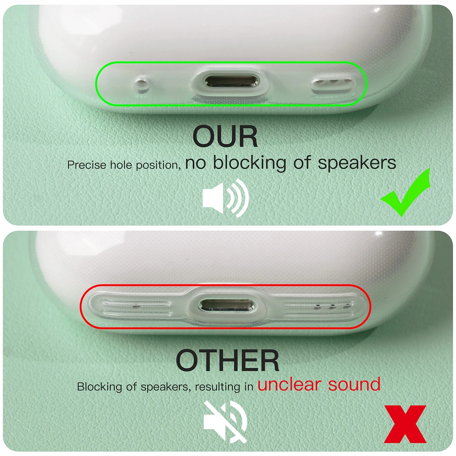 DL3 Mobilak AirPods Pro 2nd/1st Generation Case Soft TPU Protective Cover [Front LED Visible][Anti-Yellowing], TPC Protective Case With Lanyard, Case For AirPod Pro 2/1, Wireless Charging - Clear