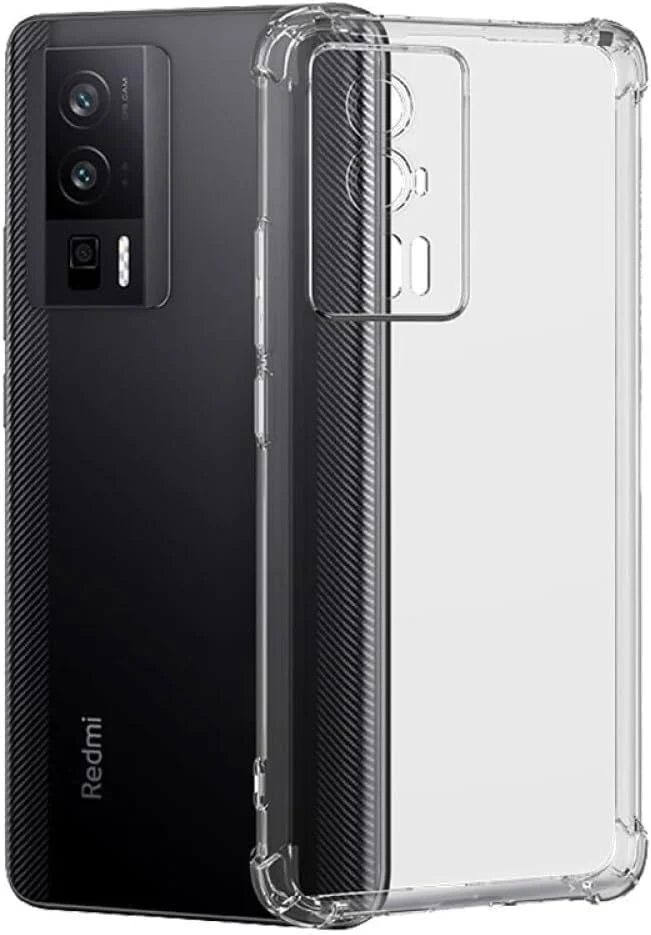 DL3 Mobilak Case Compatible with Xiaomi Poco F5 Pro, Cover Silicone Transparent TPU Gorilla Anti-shock Protector Camera Shockproof Corners - Clear