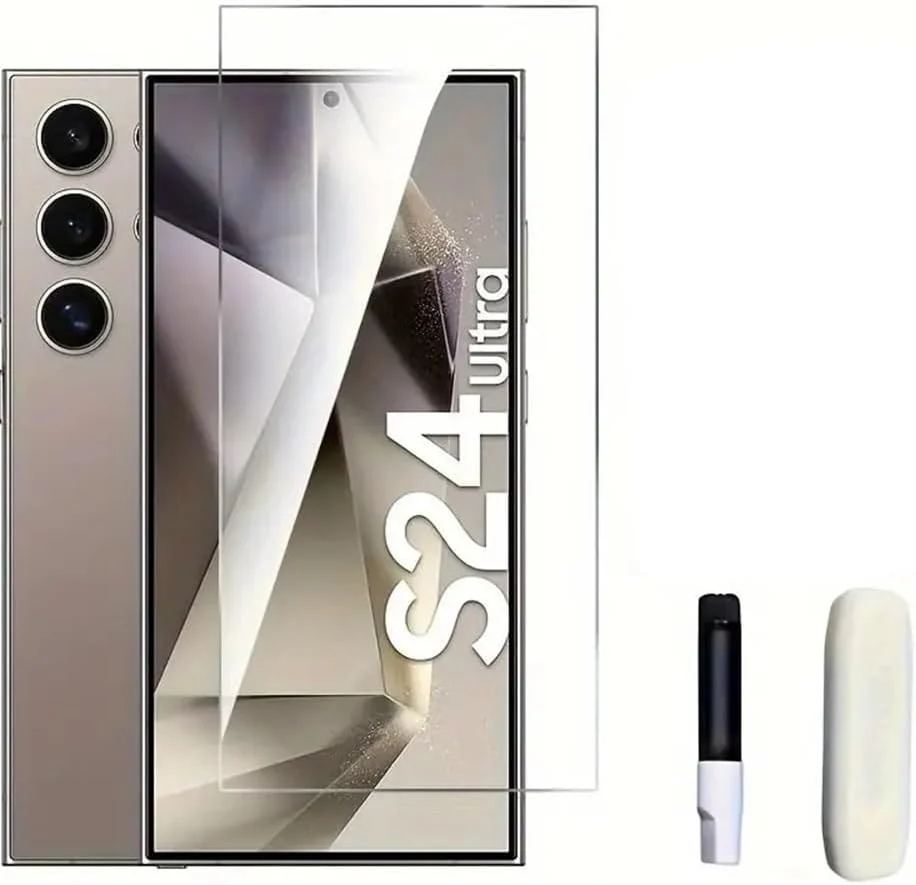 DL3 Mobilak Screen Protector Compatible with Samsung Galaxy S24 Ultra 5G Full Screen adhesive HD - Clear