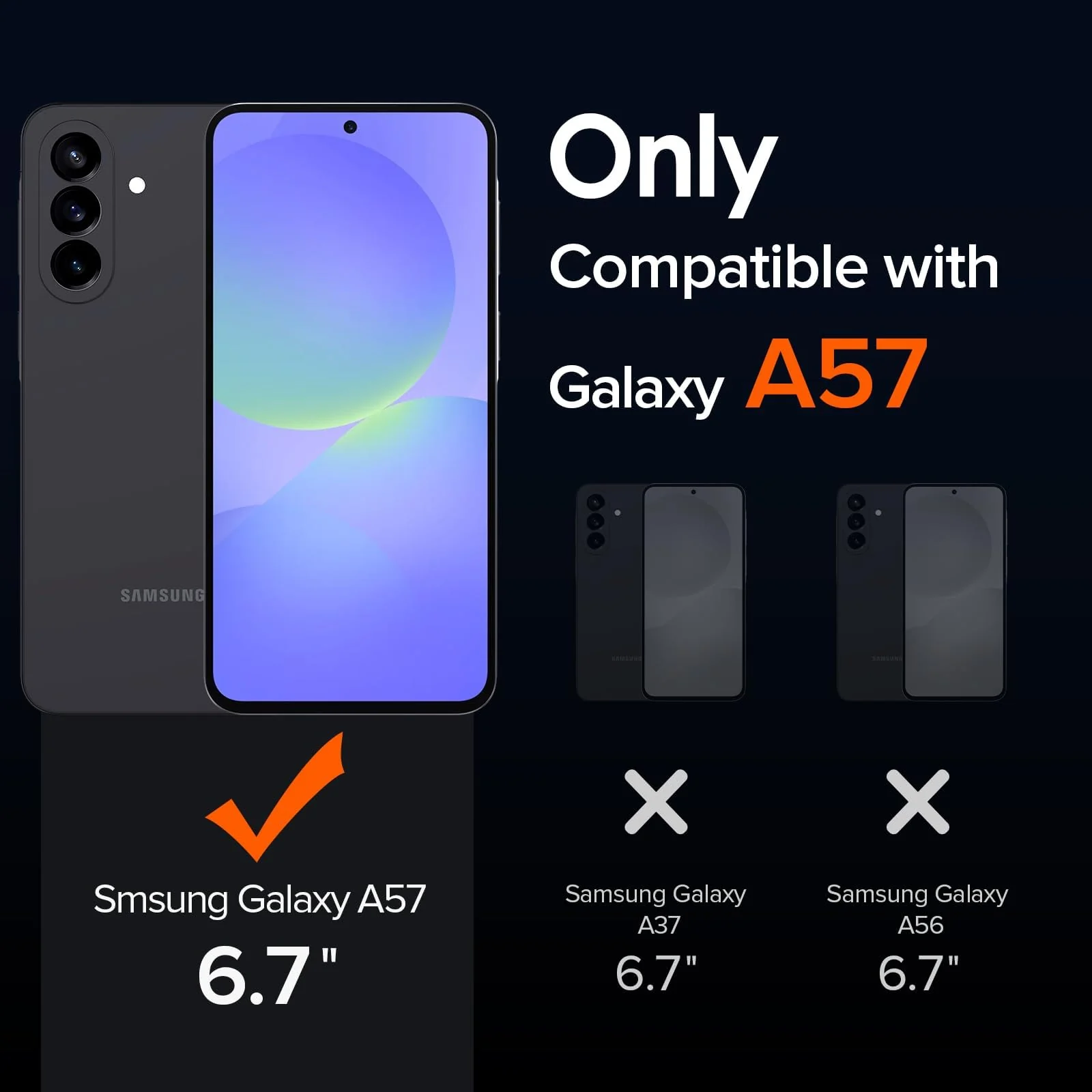 DL3 Mobilak For Samsung Galaxy A57 5G, Crystal Clear Case [Not Yellowing] [Military Grade Drop Protection] Shockproof Protective Case Transparent Protective Slim Cover - Black