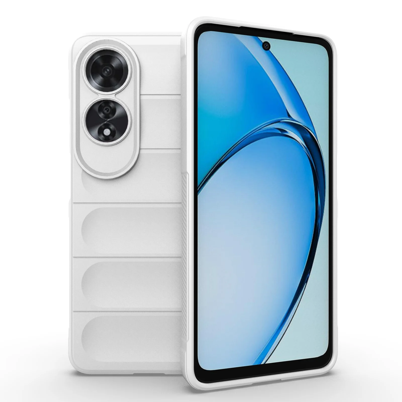 DL3 Mobilak Rugged Protective Case for OPPO A60 4G, Camera protection, Shock-absorbing protection, Non-slip grip - White