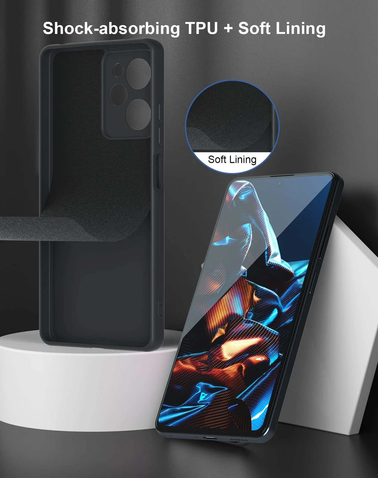 DL3 Mobilak Soft Silicone Gel Bumper Case for POCO X5 Pro 5G - Black