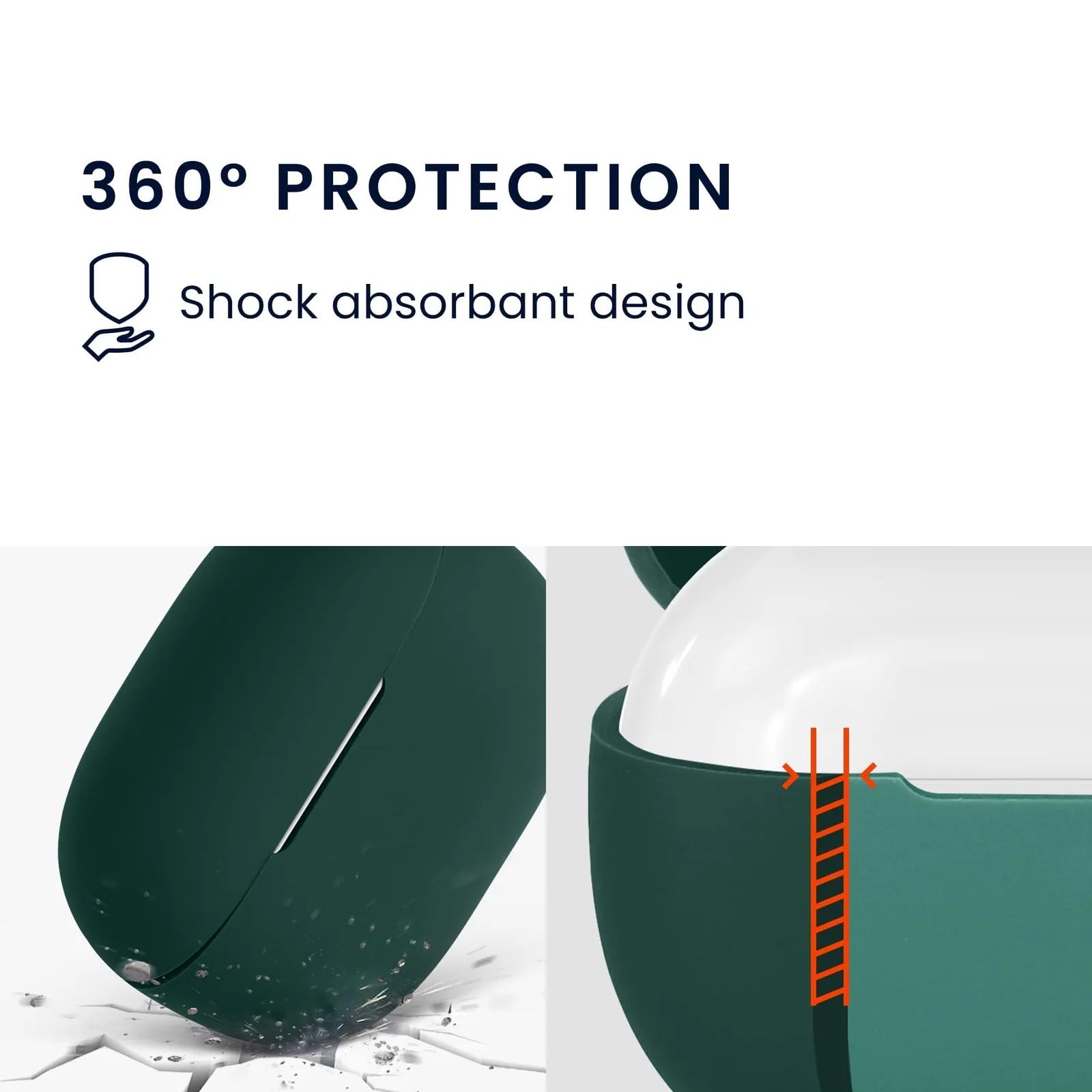 DL3 Mobilak Silicone Case Compatible with Anker Soundcore Life P2i / Anker Soundcore R100 Earbuds, Soft Silicone Protective Case Cover, Shockproof Sleeve with Carabiner For Anker P2 i / R100 - Green