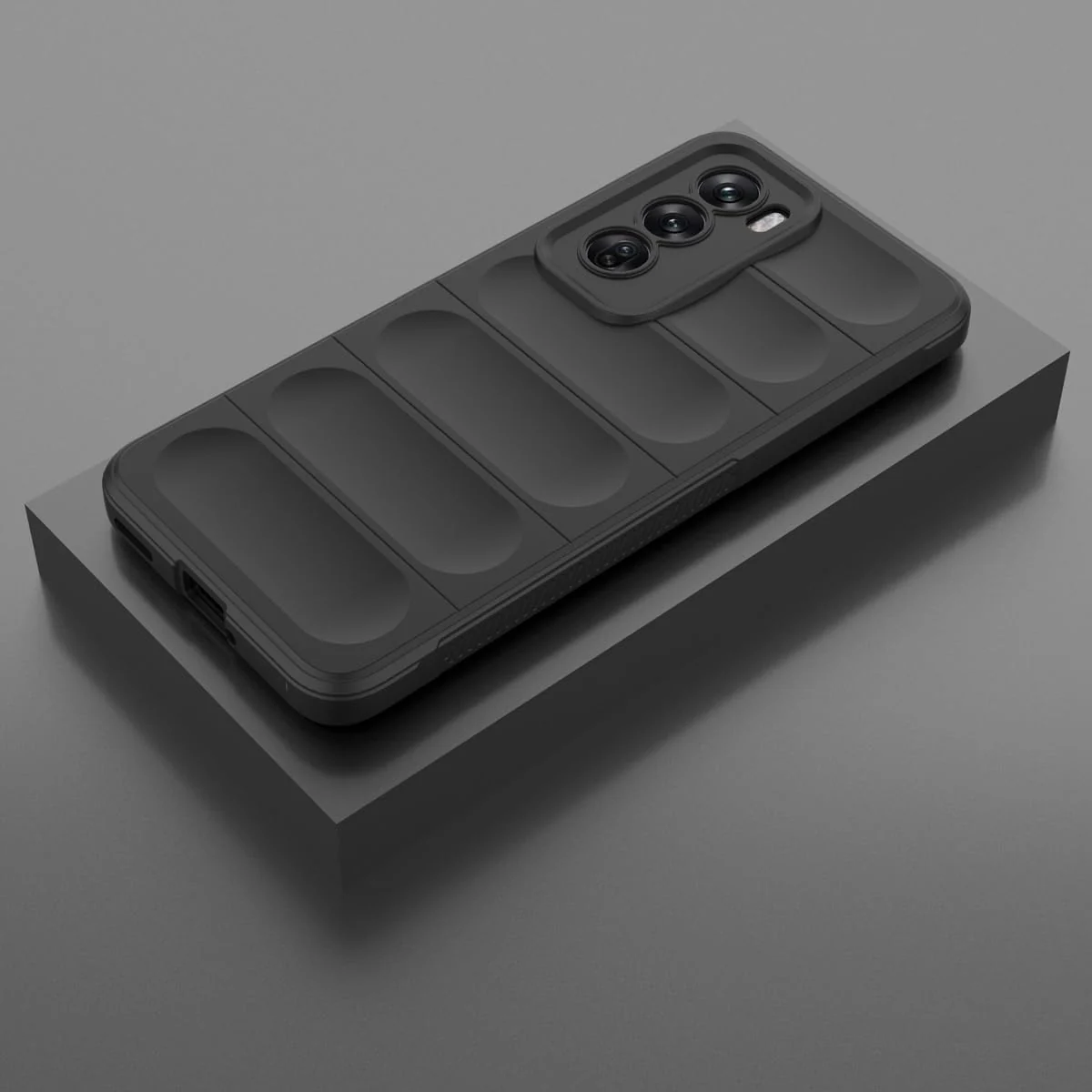 DL3 Mobilak Rugged Protective Case for OPPO Reno 12 5G, Camera protection, Shock-absorbing protection, Non-slip grip - Black