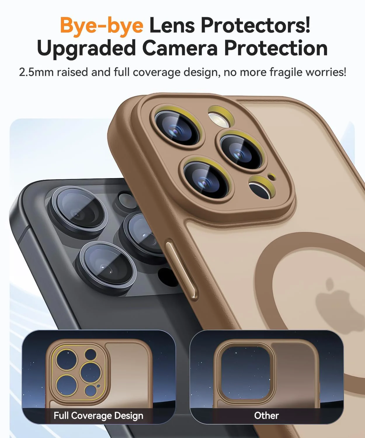 DL3 Mobilak Translucent Matte Case for iPhone 12, Compatible with MagSafe accessories, Supports wireless charging, Camera protection - Brown