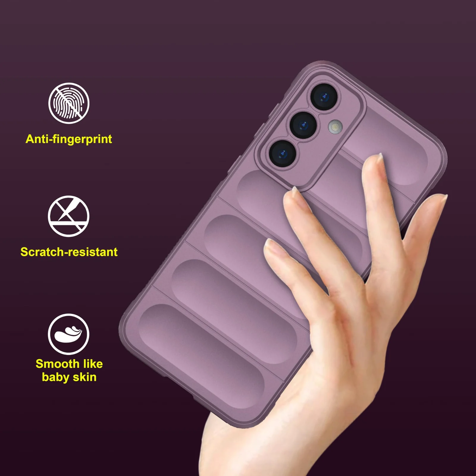 DL3 Mobilak Soft Silicone Protective Case for Samsung Galaxy A35 with Camera Protection and Shockproof Design - Purple