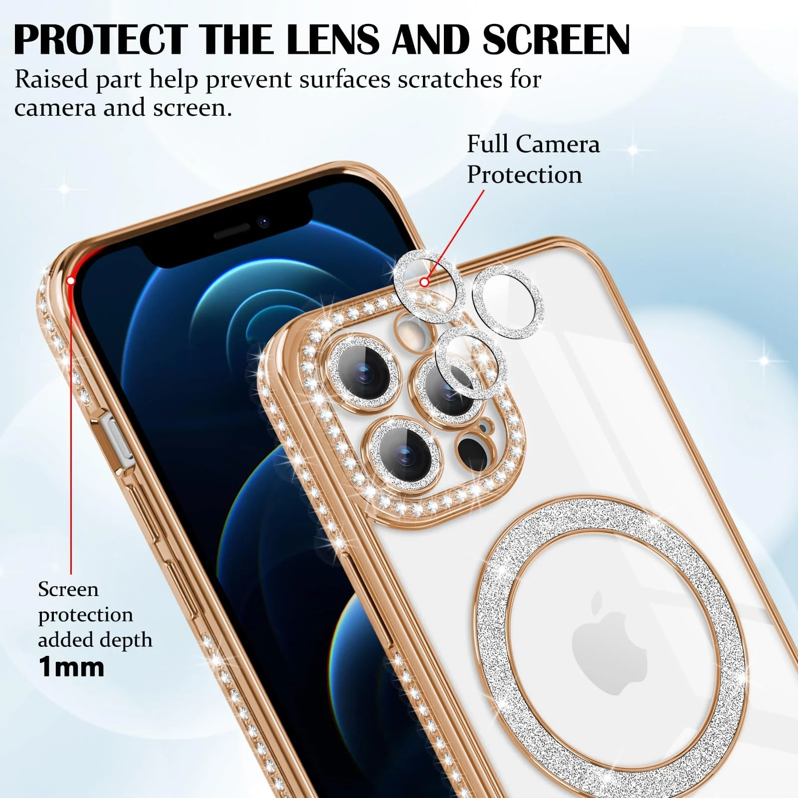 DL3 Mobilak MagSafe-Compatible Magnetic Case for iPhone 11 Pro with Camera Protection and Magnetic Car-Mount Support - Gold