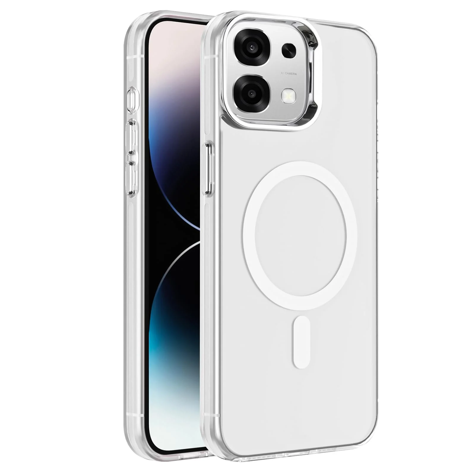 Dl3 Mobilak Case For OPPO A6 Pro 5G /4G Case Crystal Clear [Not Compatible with MagSafe] Soft TPU Gel Case Flexible Silicone Anti-Scratch Transparent TPU Cover - White