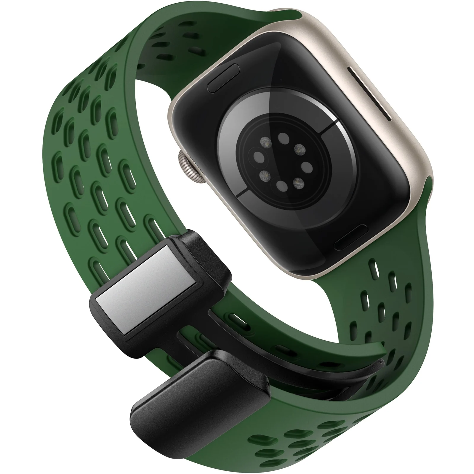 DL3 Mobilak Magnetic Bands for Apple Watch Band 49mm 46mm 45mm 44mm 42mm, Soft Silicone Magnetic Buckle Breathable Sport Watch Strap for iWatch Ultra2 Ultra SE SE2 Series 10 9 8 7 6 5 4 3 2 1 - Green