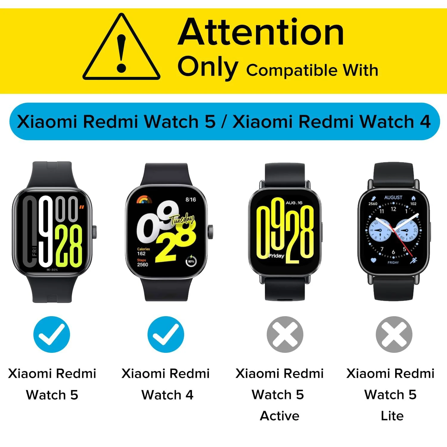 DL3 MOBILAK Bling Hard PC Watch Bumper Case for Xiaomi Redmi Watch 4 and Redmi Watch 5 - Clear