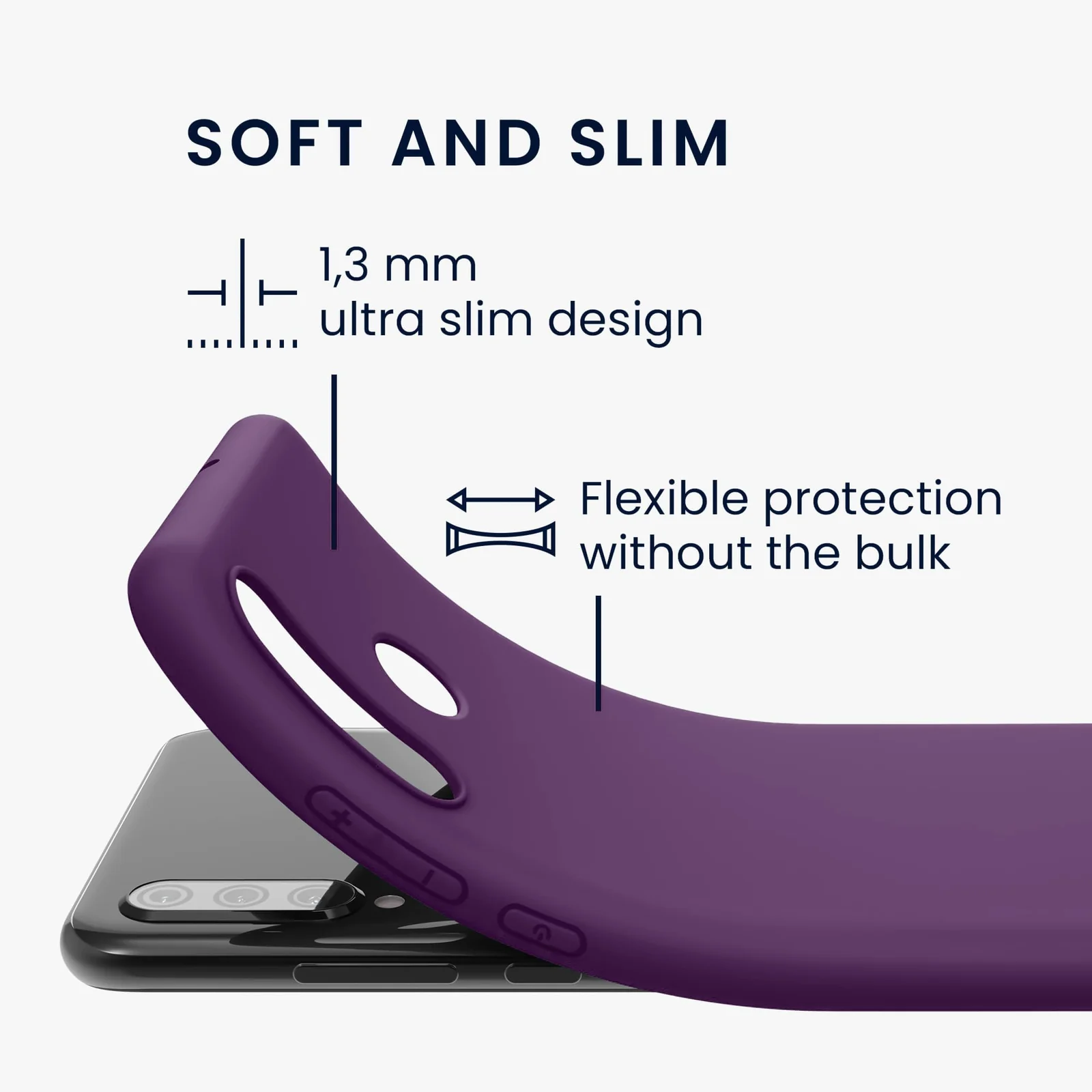 DL3 Mobilak Silicone Protective Case for Huawei Y9S / Honor 9X Pro / P Smart Pro 2019, Shock-absorbing protection, Scratch-resistant surface, Soft microfiber lining - Violet