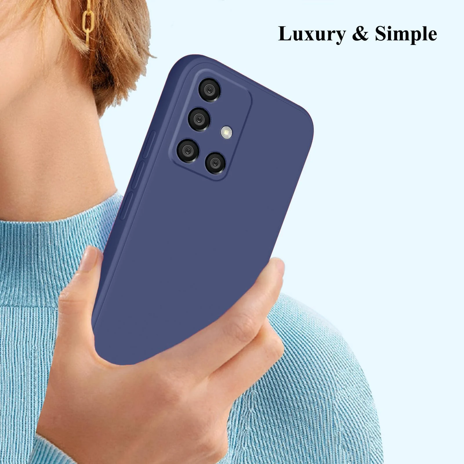 DL3 Mobilak Samsung Galaxy A51 Case, Soft Flexible Silicone Gel Rubber Bumper Cover, Full Body Shockproof Protective Phone Case - Blue 1