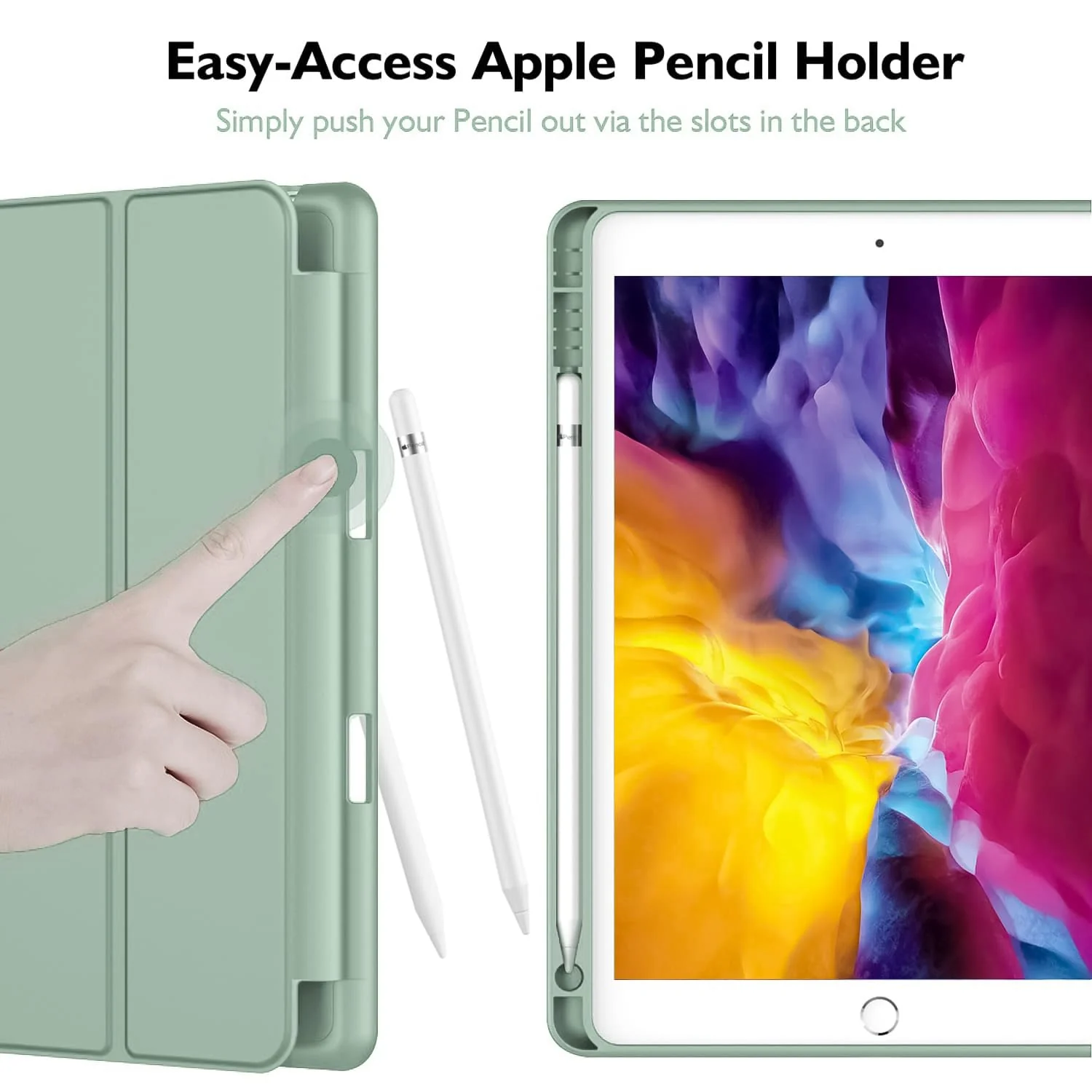 DL3 Mobilak Smart Case for Samsung Galaxy Tab A8 10.5 Inch 2021(-X200/-X205/-X207) with Pencil Holder, Soft TPU Smart Stand Back Cover Auto Wake/Sleep Feature - Mint Green