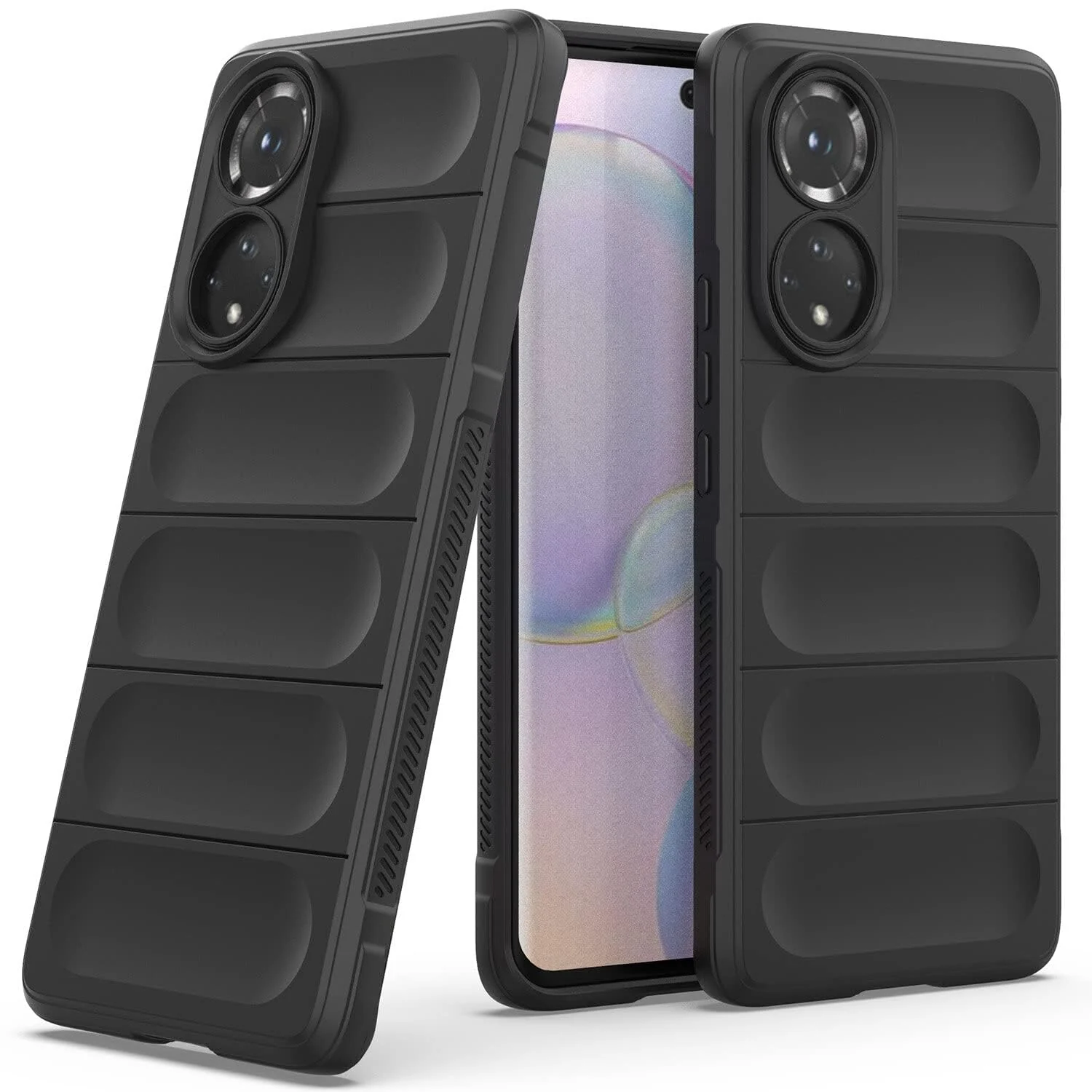 DL3 Mobilak Flexible Silicone and TPU Protective Case with Camera Protection for Honor 50 / Huawei Nova 9 - Black