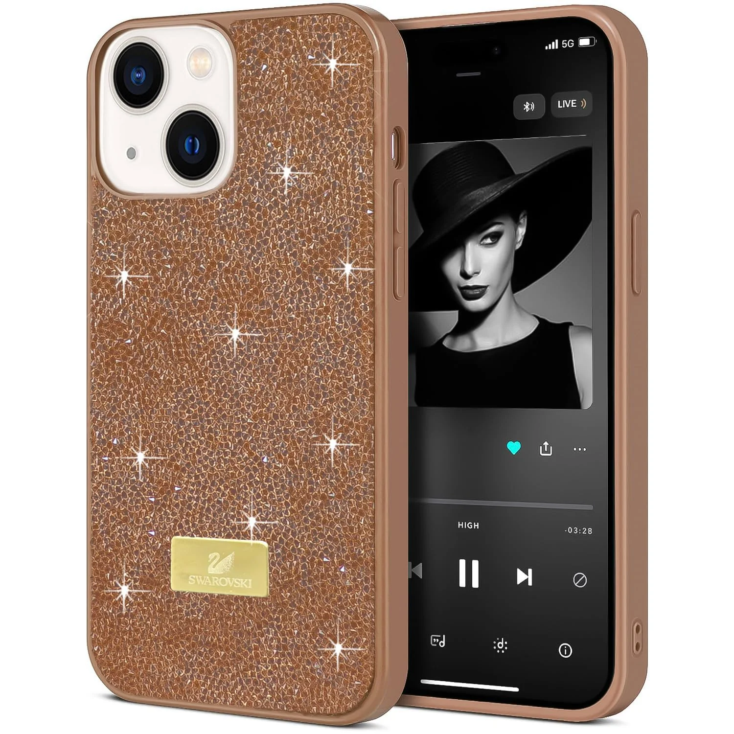 DL3 Mobilak Glitter Protective Case with Camera Protection for iPhone 15 (6.1 Inch)