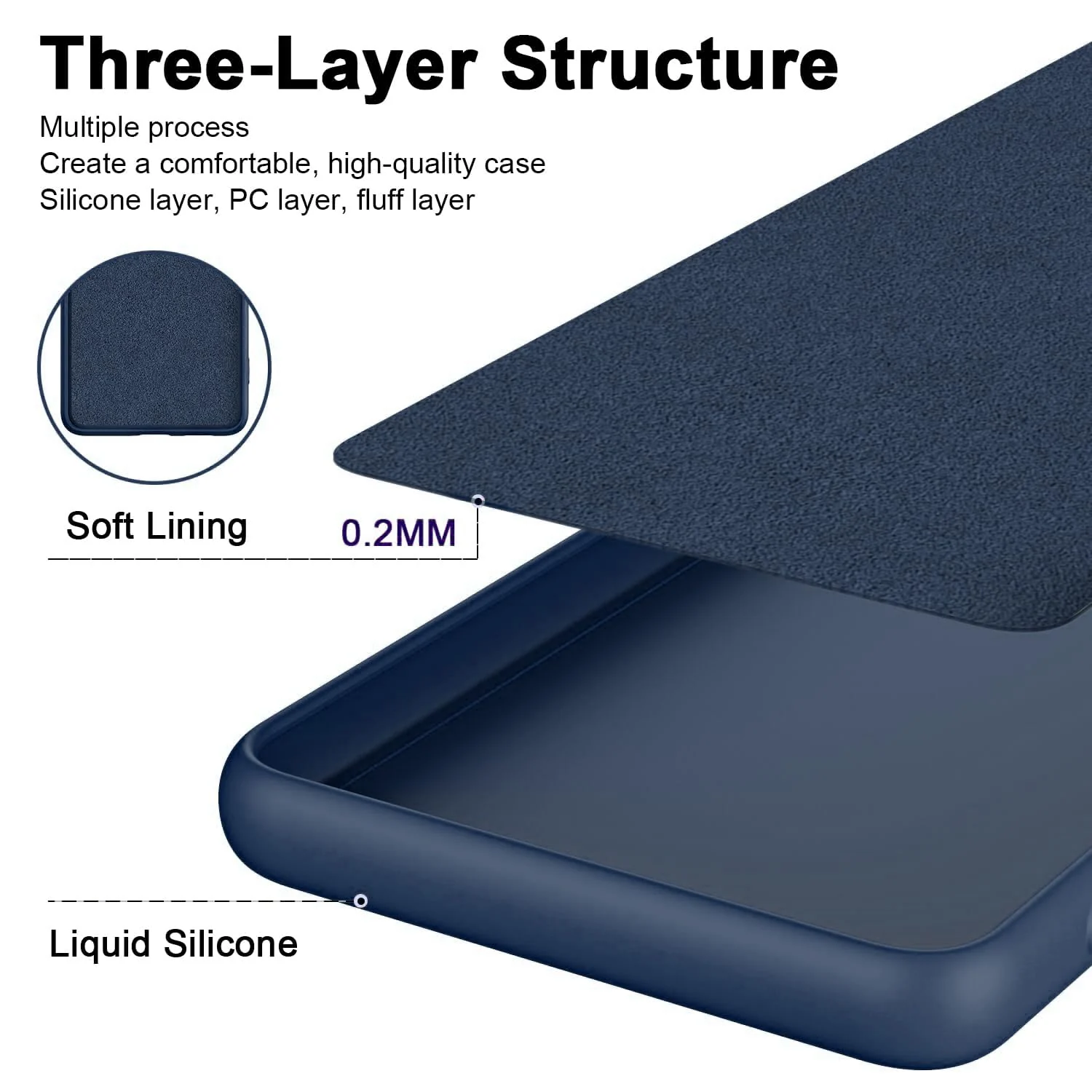 DL3 Mobilak Soft Silicone Protective Case for Honor X9b with Microfiber Lining and Shockproof Design - Dark Blue
