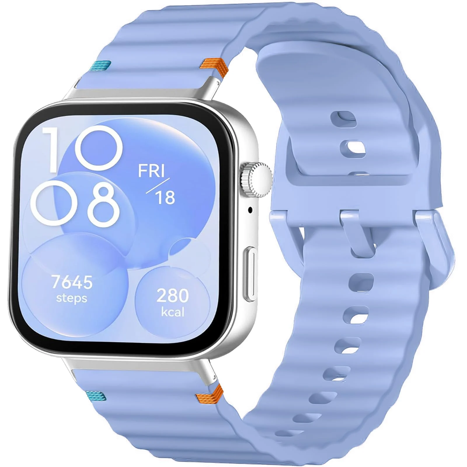 DL3 Mobilak Silicone Wave Stitching Wristband for Huawei Watch Fit 3/Watch Fit 4 Pro/Fit 4 Strap, Watchbands Breathable Sport Bands Armband Quick Release Strap Adjustable Bracelet