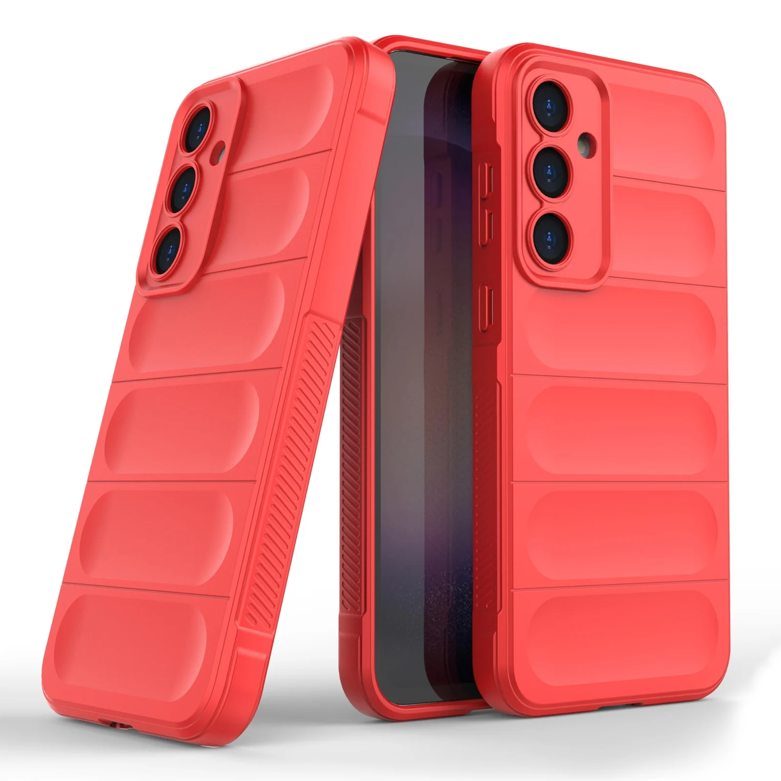 DL3 Mobilak Silicone Case for Samsung Galaxy A15 Heavy Duty Protective [Slim Fit] Shockproof Soft Flexible Protective Design Shock-Absorption TPU Cover With Camera Protection - Red