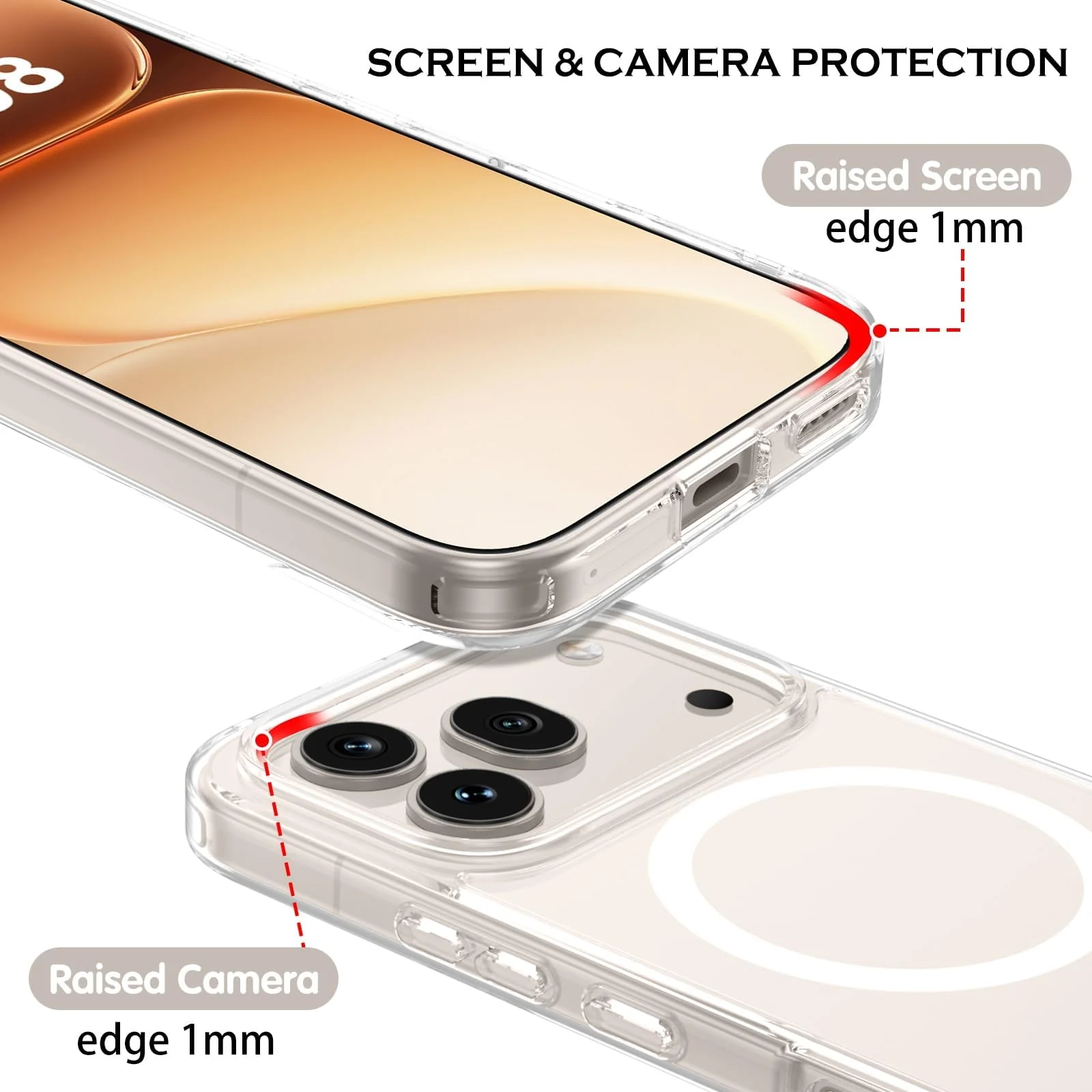 MOBIGON Slim Magnetic MagSafe-Compatible Phone Case for HONOR 600 Pro 5G, Clear