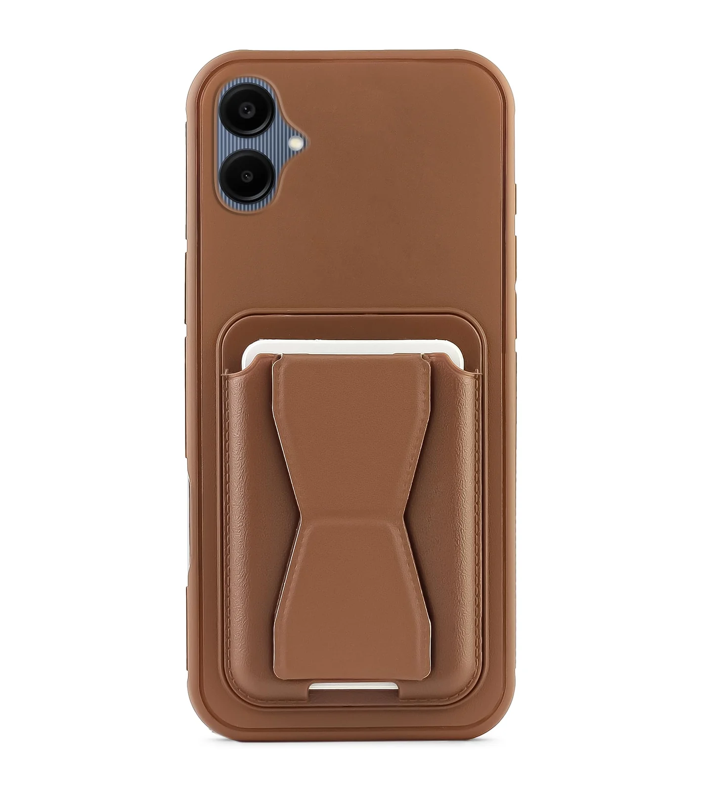 DL3 Mobilak Leather Wallet Case with Card Slot for Samsung Galaxy A06 with Camera Protection and Shockproof Design - Brown