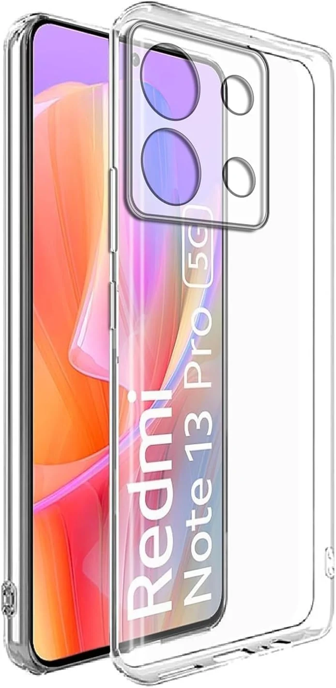 DL3 Mobilak Case Compatible with Xiaomi Redmi Note 13 Pro 5G / Poco X6 Case Crystal Soft TPU Gel Case Flexible Silicone Anti-Scratch Camera Protection TPU Cover - Clear