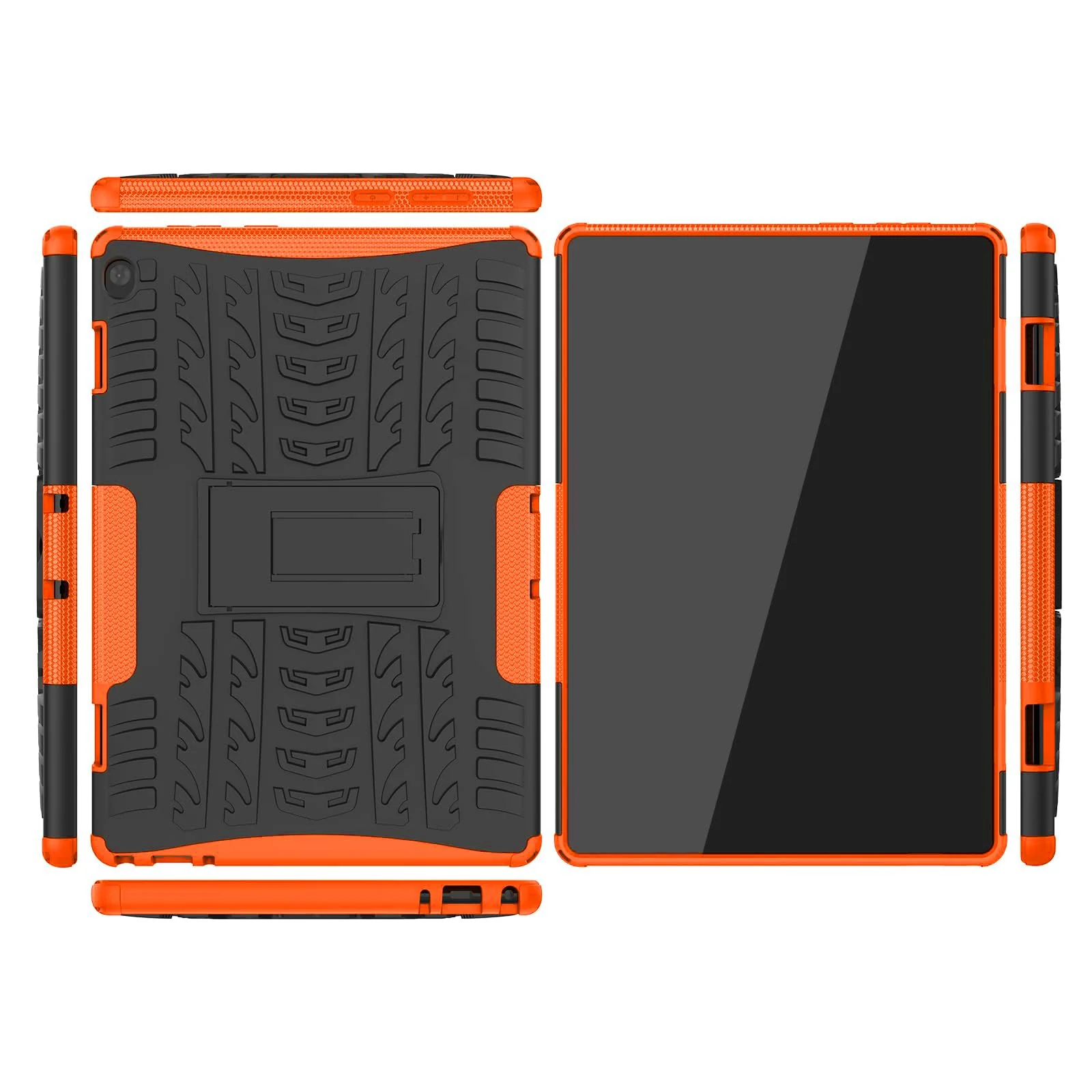 DL3 Mobilak Case For Lenovo Tab M10 HD TB-X505 / TB-X605 10.1-inch tablet, Hybrid Rugged Armor Heavy Duty 2 in 1 TPU + PC Combo Dual Layer Shockproof Case with Kickstand - Orange