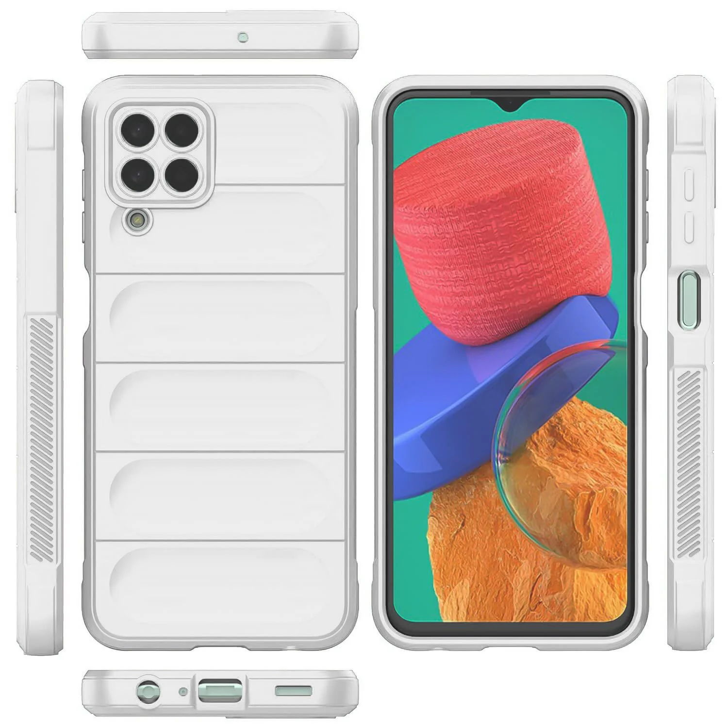 DL3 Mobilak Flexible Silicone and TPU Protective Case with Camera Protection for Samsung Galaxy M33 5G - White