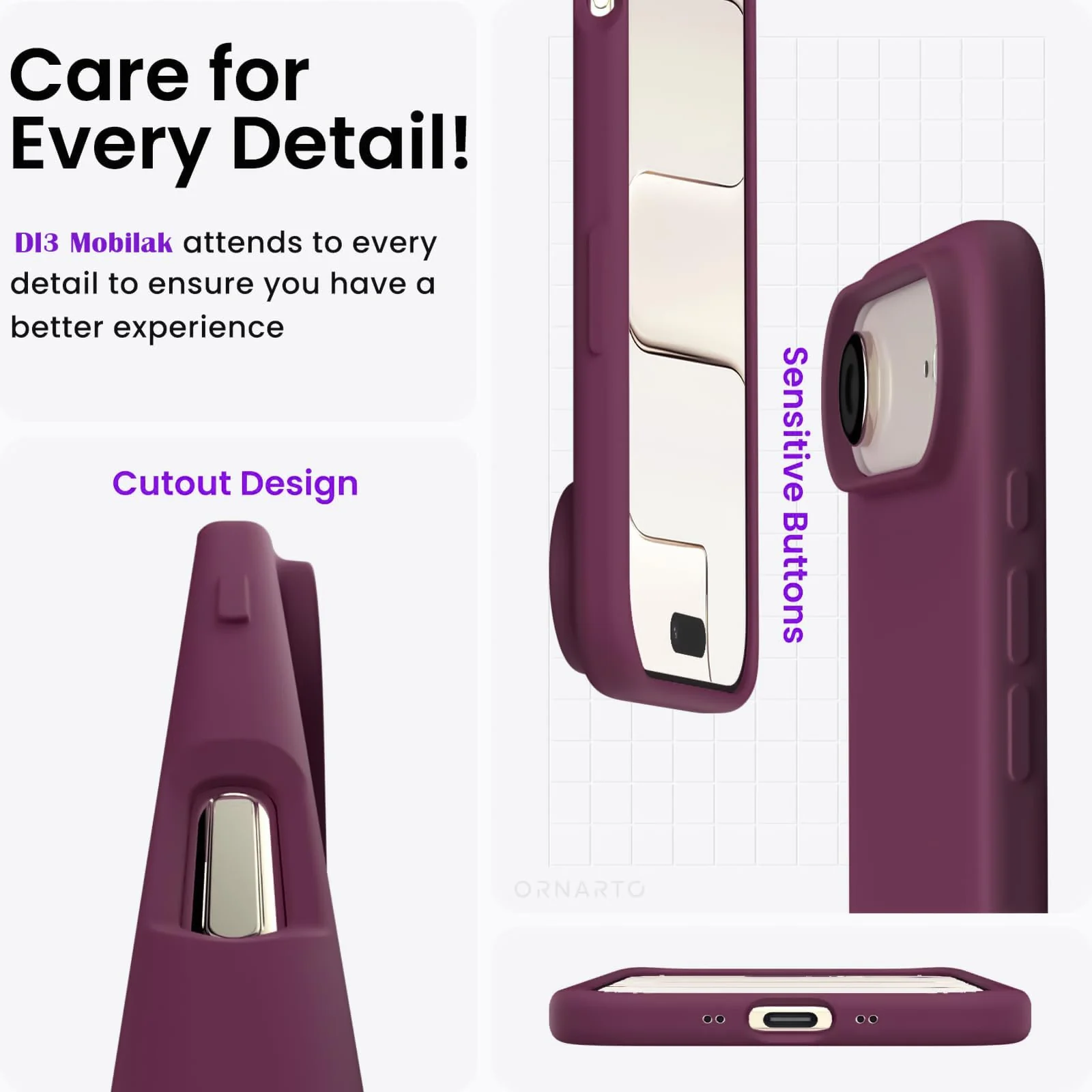 DL3 Mobilak Liquid Silicone Protective Case for iPhone 17 Air 6.5-Inch with Microfiber Lining and Shockproof Design - Wine Red