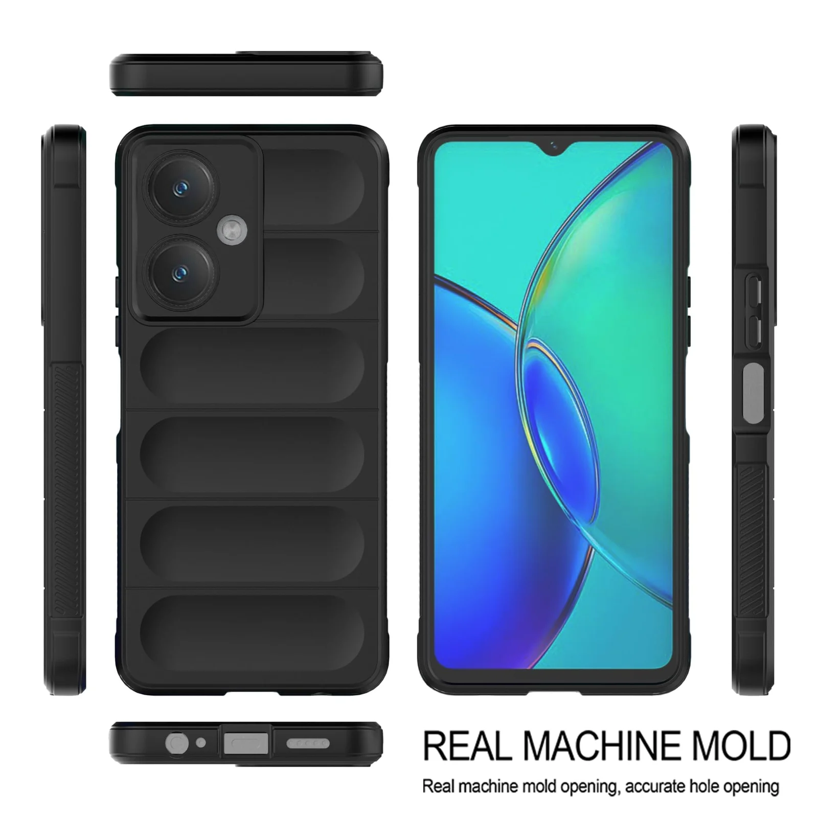 DL3 Mobilak Soft Silicone Protective Case for vivo Y27 4G / vivo Y35+ Plus with Camera Protection and Shockproof Design - Black