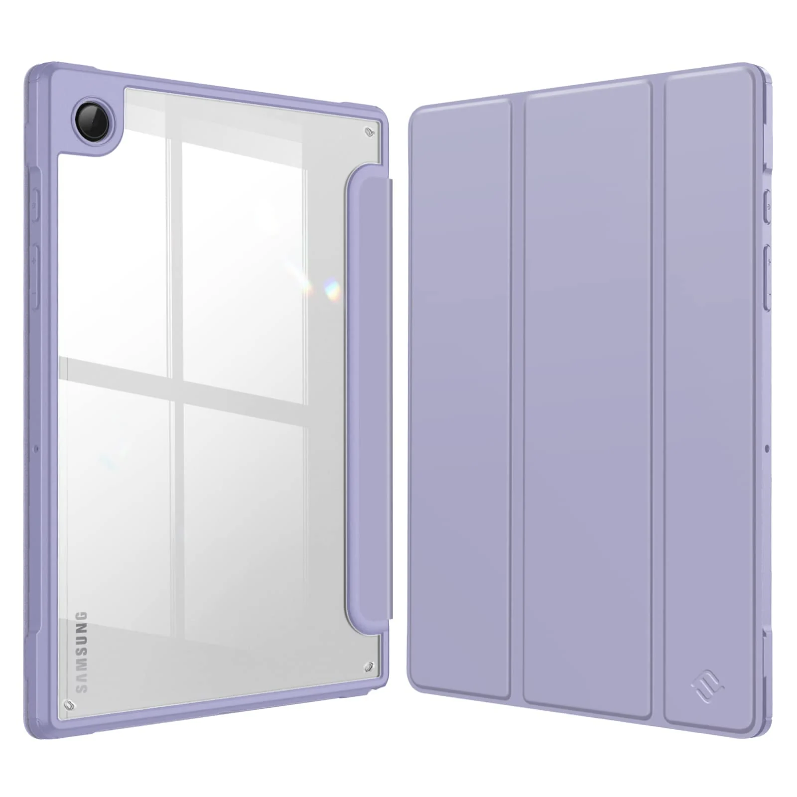 DL3 Mobilak Hybrid Slim Case for Samsung Galaxy Tab A8 10.5 inch 2021 Model (SM-X200/X205), Shockproof Cover with Clear Transparent Back Shell, Auto Wake/Sleep - Lilac Purple