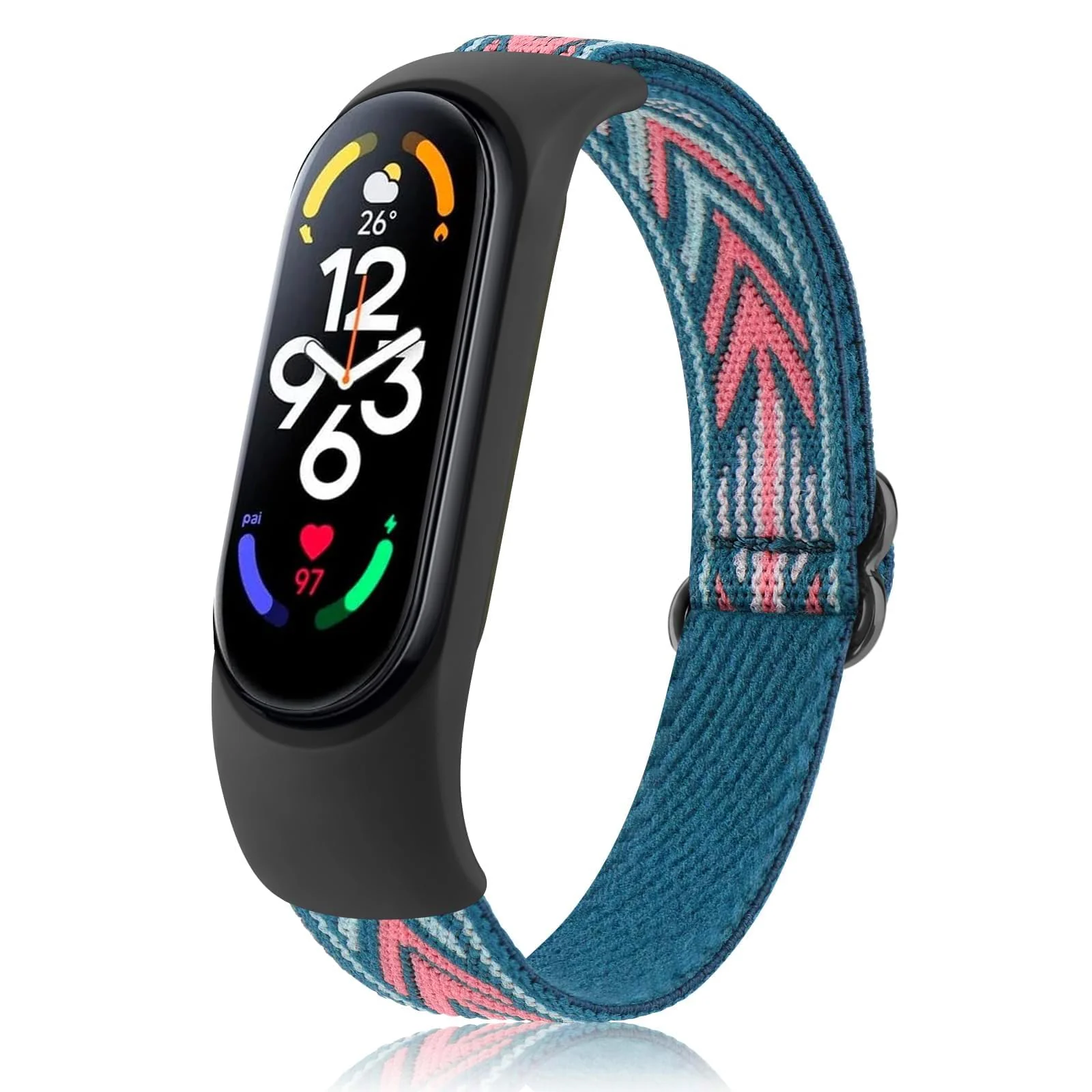 DL3 Mobilak Nylon Loop Stretchy Strap for Xiaomi Mi Band 7/Mi Band 6/Mi Band 5/Mi Band 4/Mi Band 3, Adjustable Elastic Sport Band for Mi Band 7 6 5 4 3, Strap Smart Watch Accessories (Multicolor)