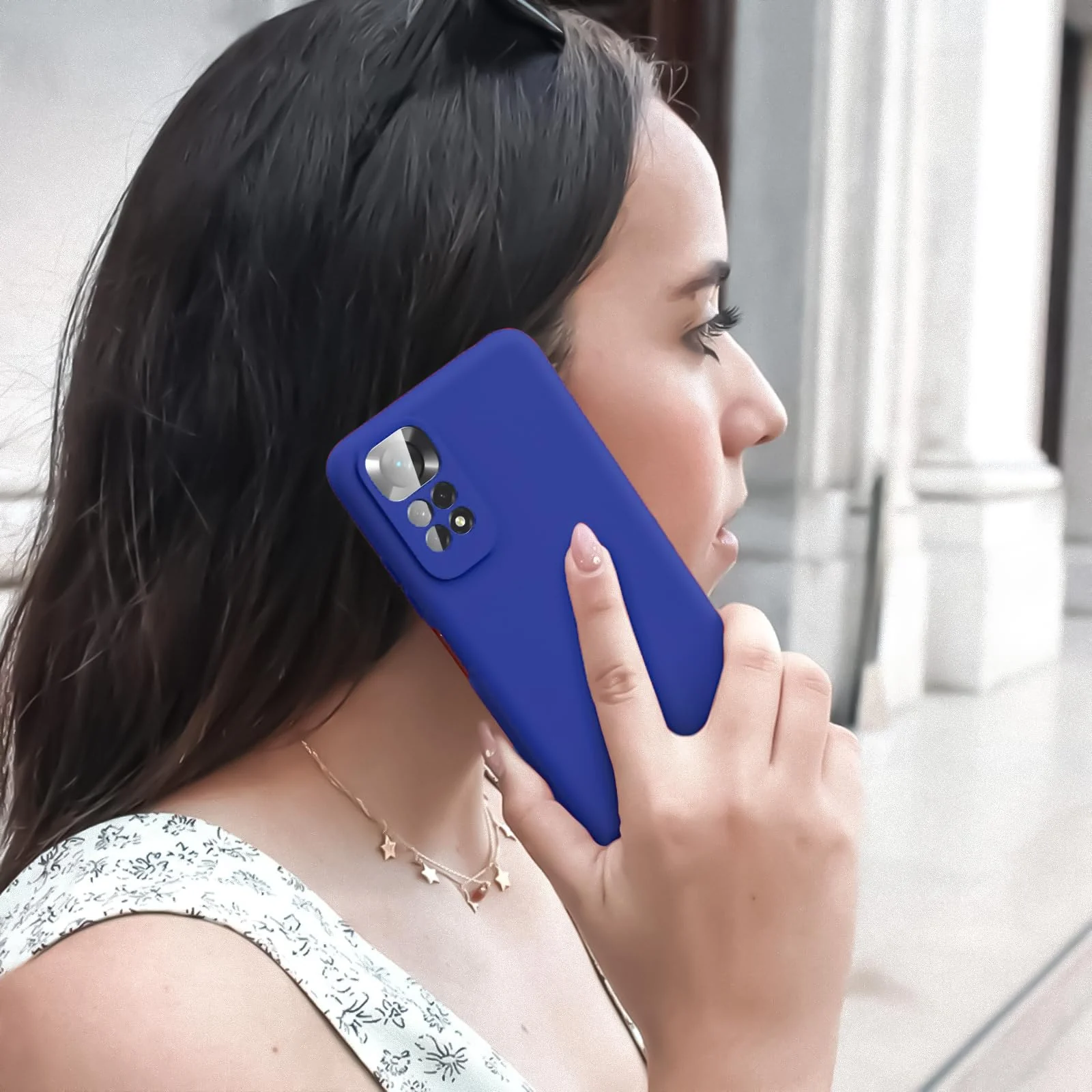 DL3 Mobilak Liquid Silicone Protective Case with Soft Microfiber Lining with Full Camera Protection for Xiaomi Redmi Note 12 Pro 4G / Redmi Note 11 Pro 4G&5G - Pepsi