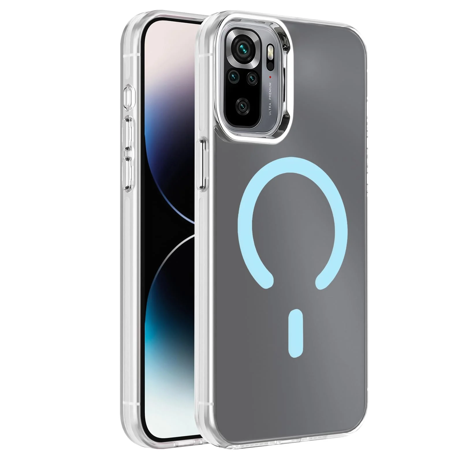 DL3 Mobilak Case for Xiaomi Redmi Note 10 4G / Note 10S Crystal Clear [Not Compatible with MagSafe] Soft TPU Gel Case Flexible Silicone Anti-Scratch Transparent TPU Cover - Baby Blue