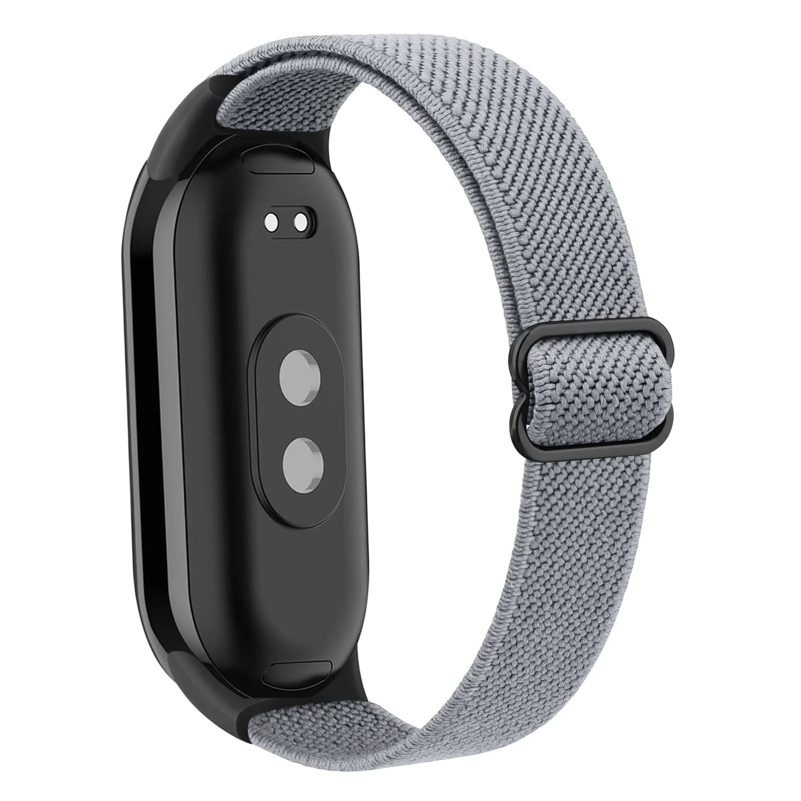 DL3 Mobilak Strap for Xiaomi Mi Band 10 / Xiaomi Mi Band 9 / Xiaomi Mi Band 8, Elastic Nylon Straps, Adjustable Breathable Replacement Bracelet for Xiaomi Smart Band 8/9/10 for Women Men - Gray
