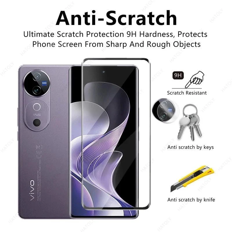 DL3 Mobilak Screen Protector for vivo V40 / vivo V40 Pro, Tempered Glass Screen Saver Premium HD Protective, Scratch Resistant, NO-Bubble, 9H Hardness, Full Coverage Film - Clear