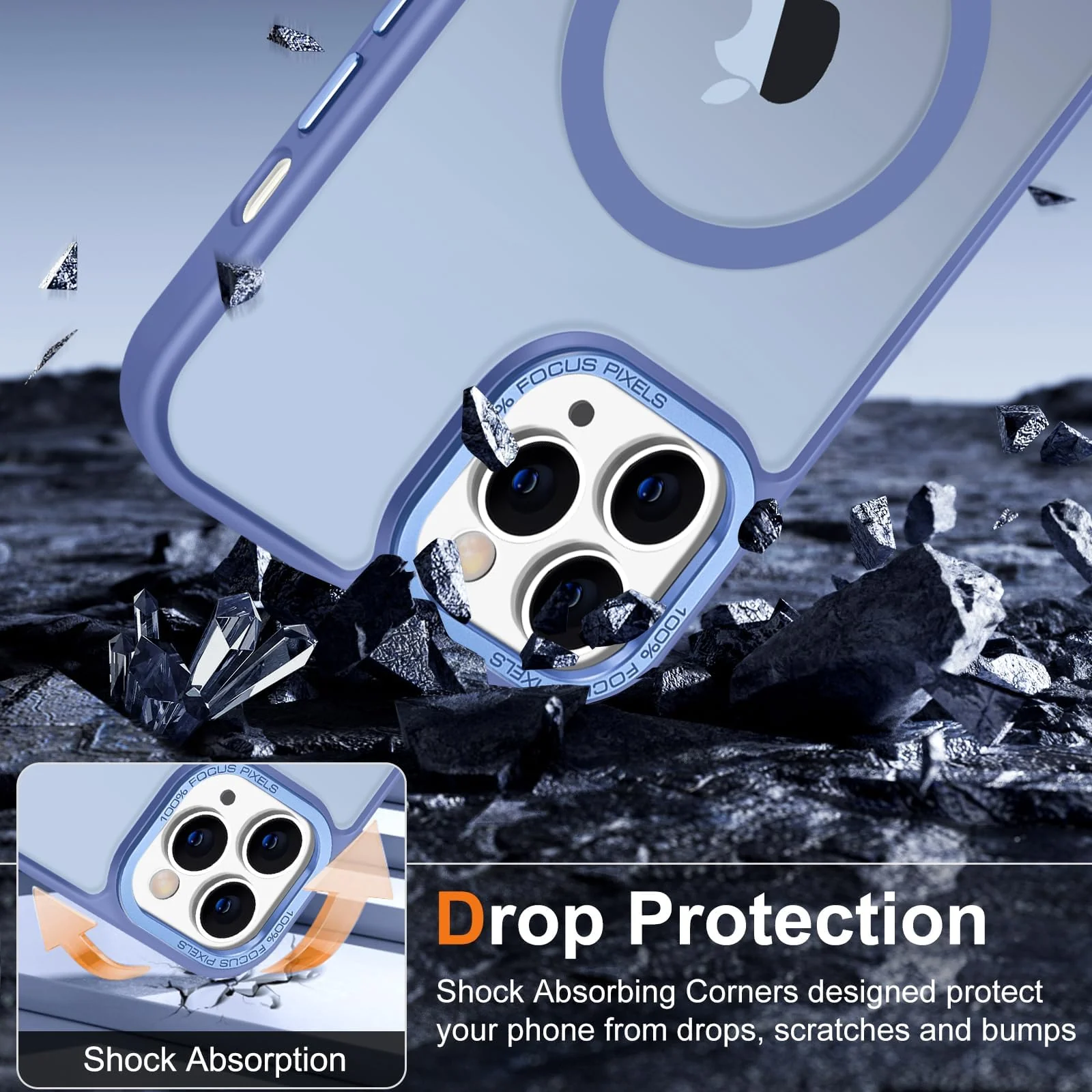 DL3 Mobilak Wallet Case with Card Slot for iPhone 11 Pro with Ring Holder and Magnetic Car-Mount Support - Baby Blue