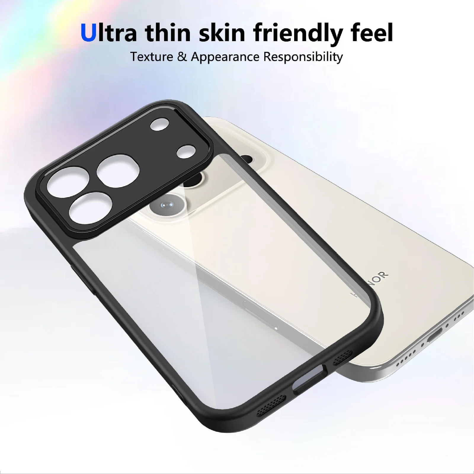 DL3 Mobilak Clear TPU Case for Honor 600 Pro 5G, Camera protection, Shock-absorbing protection, Scratch-resistant surface - Black