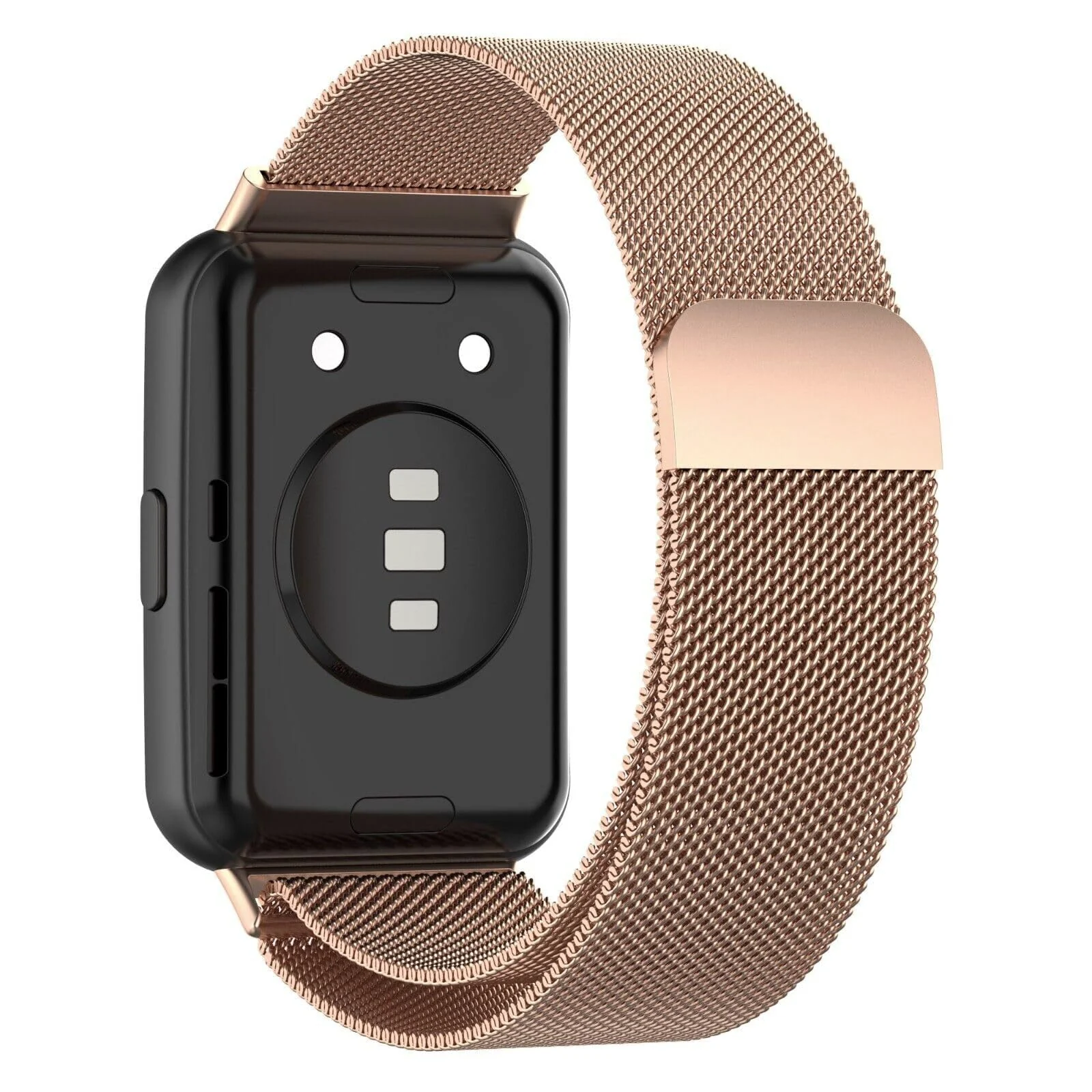 Dl3 Mobilak Bracelet Compatible with Huawei Watch Fit 2, Stainless Steel Replacement Strap, Mesh Metal Watch Strap, Magnetic Adjustable Replacement Strap Compatible with Huawei Watch Fit2 (Rose Gold)