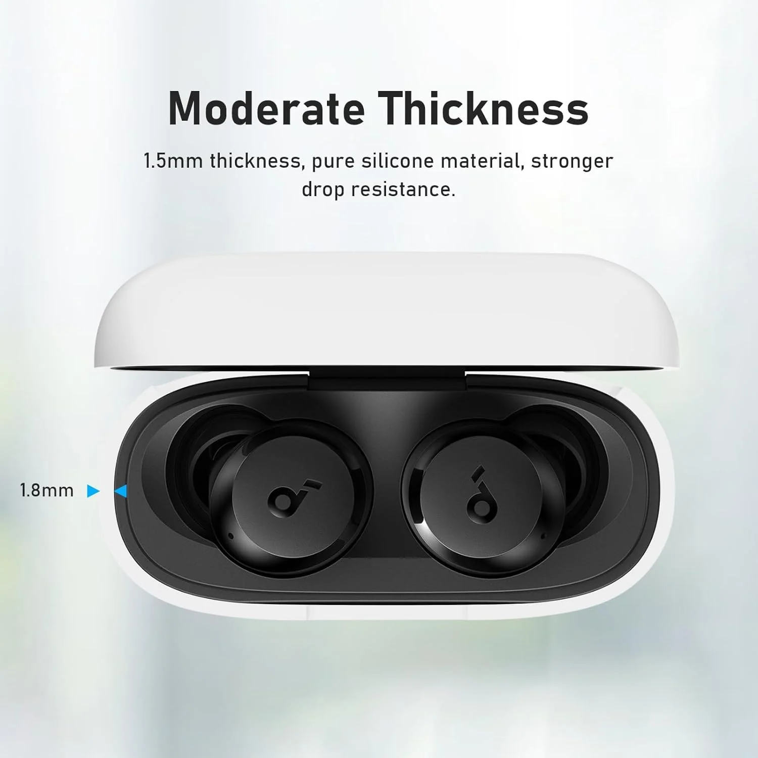 DL3 Mobilak Silicone Cover Case Compatible with Soundcore by Anker A20i Portable Protective Cover With Keychain - White