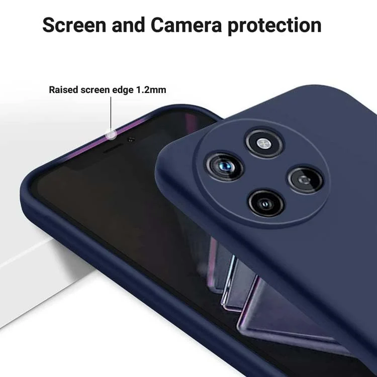 DL3 Mobilak Liquid Silicone Protective Case for realme 11 4G with Microfiber Lining and Shockproof Design - Midnight Blue