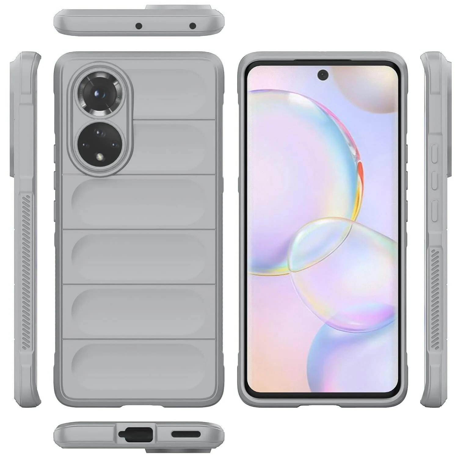 DL3 Mobilak Flexible Silicone and TPU Protective Case with Camera Protection for Honor 50 / Huawei Nova 9 - Gray